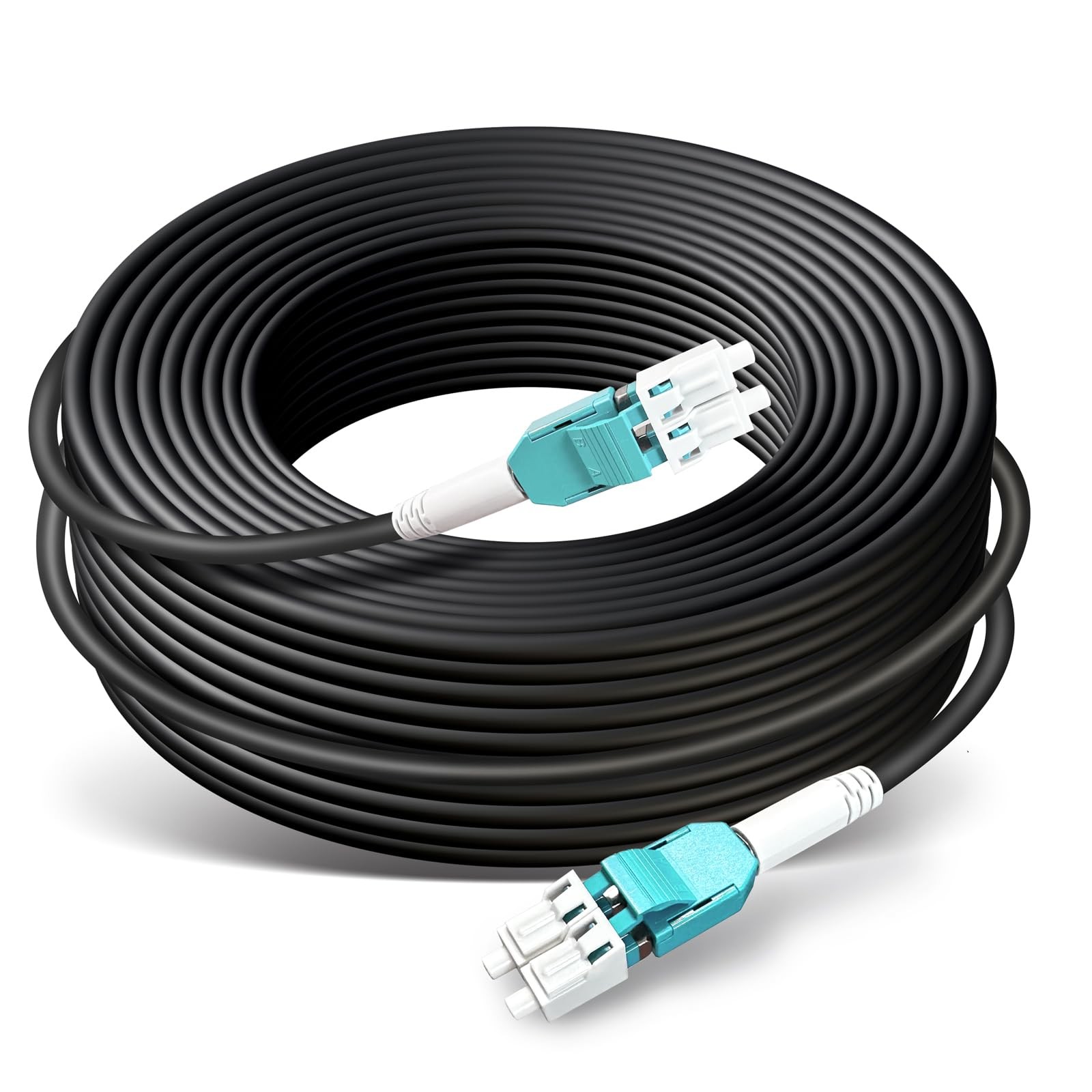 YUTIANHOME 15ft/5m OD-5mm Industrial TPU OM3 Fiber LC to 15 ft, Black