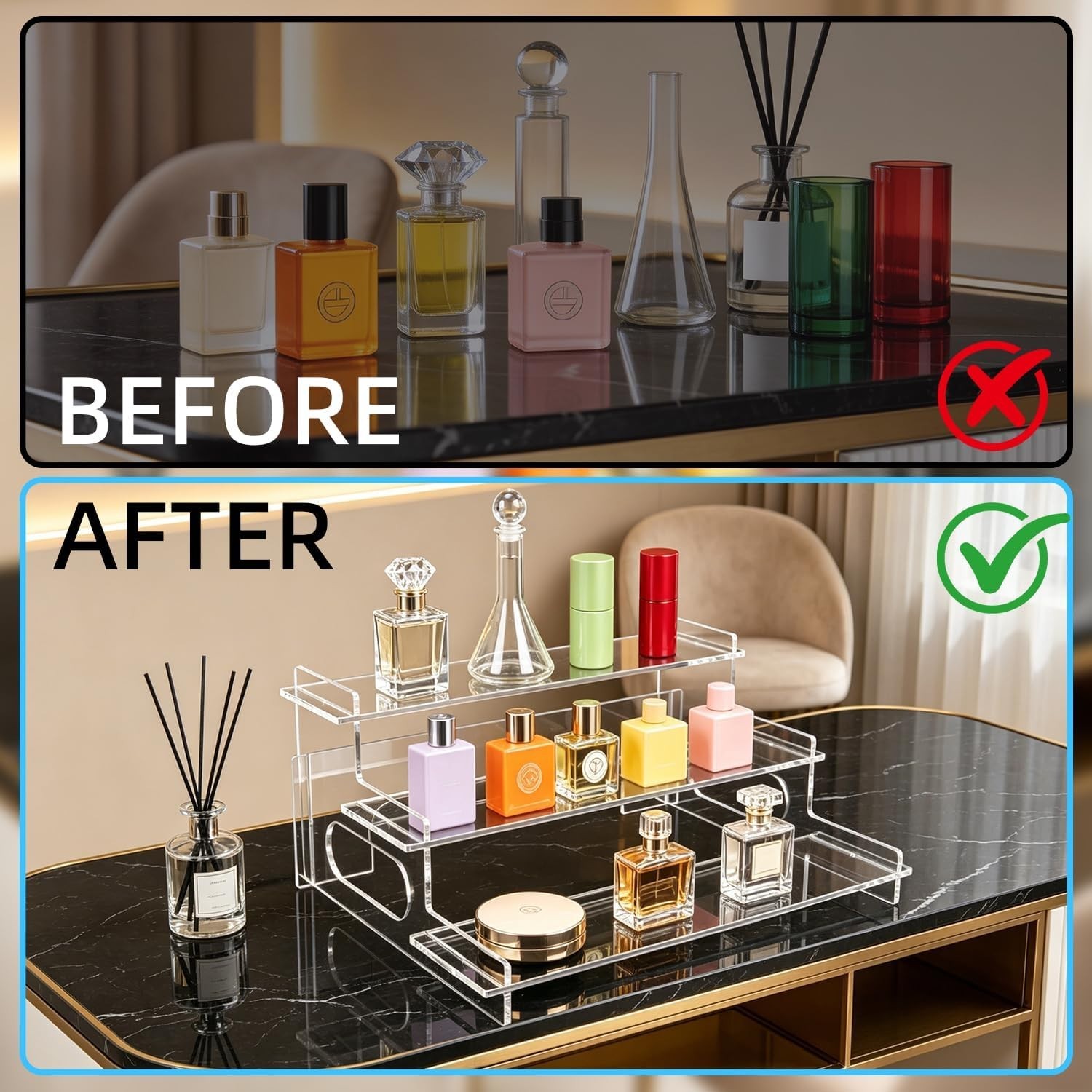 Clear Acrylic Display Risers – 3-Tier Shelf Stand for Cupcakes, Perfume, Figu…