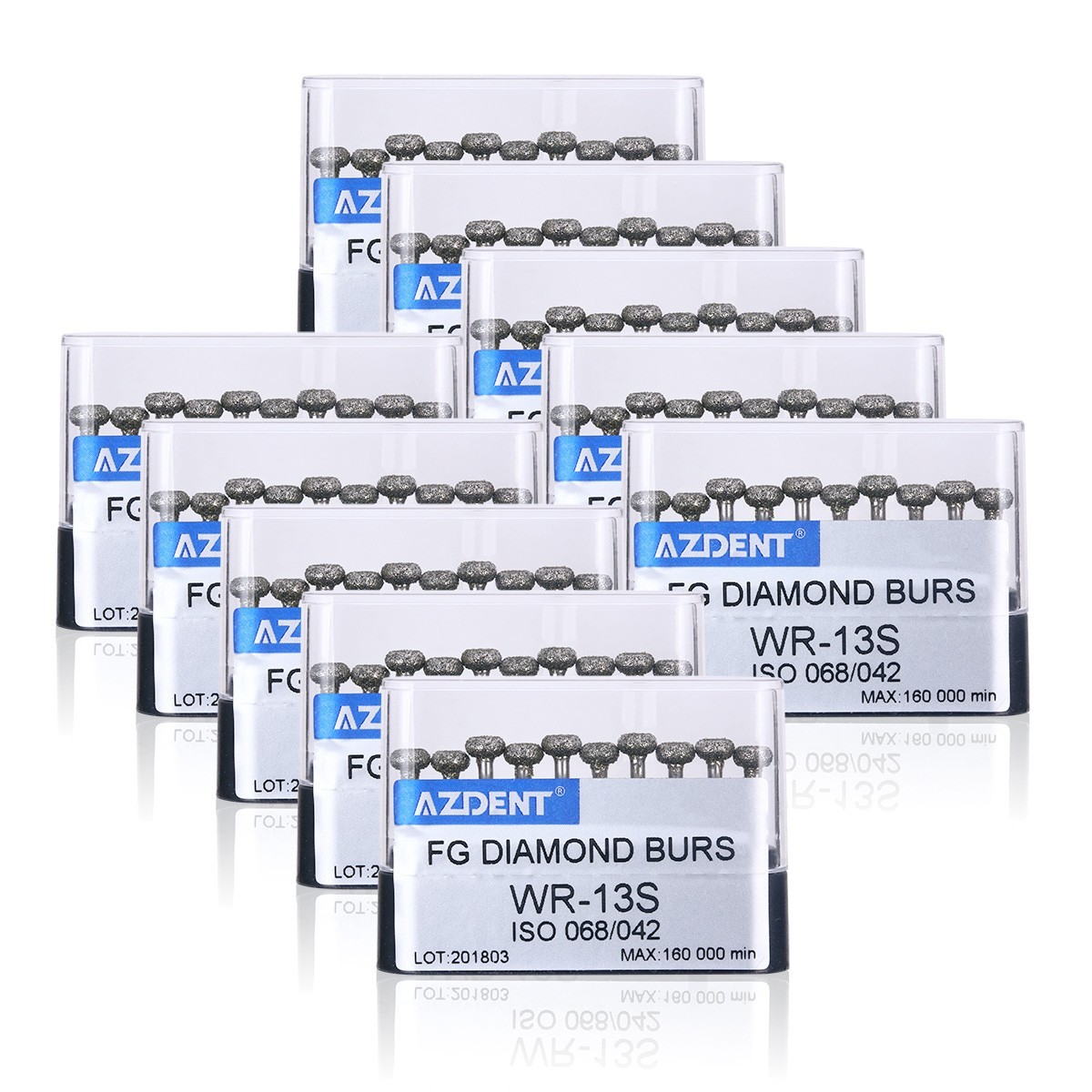 10Packs AZDENT Dental Super Coarse FG Diamond Grit Burs For High Speed Handpiece