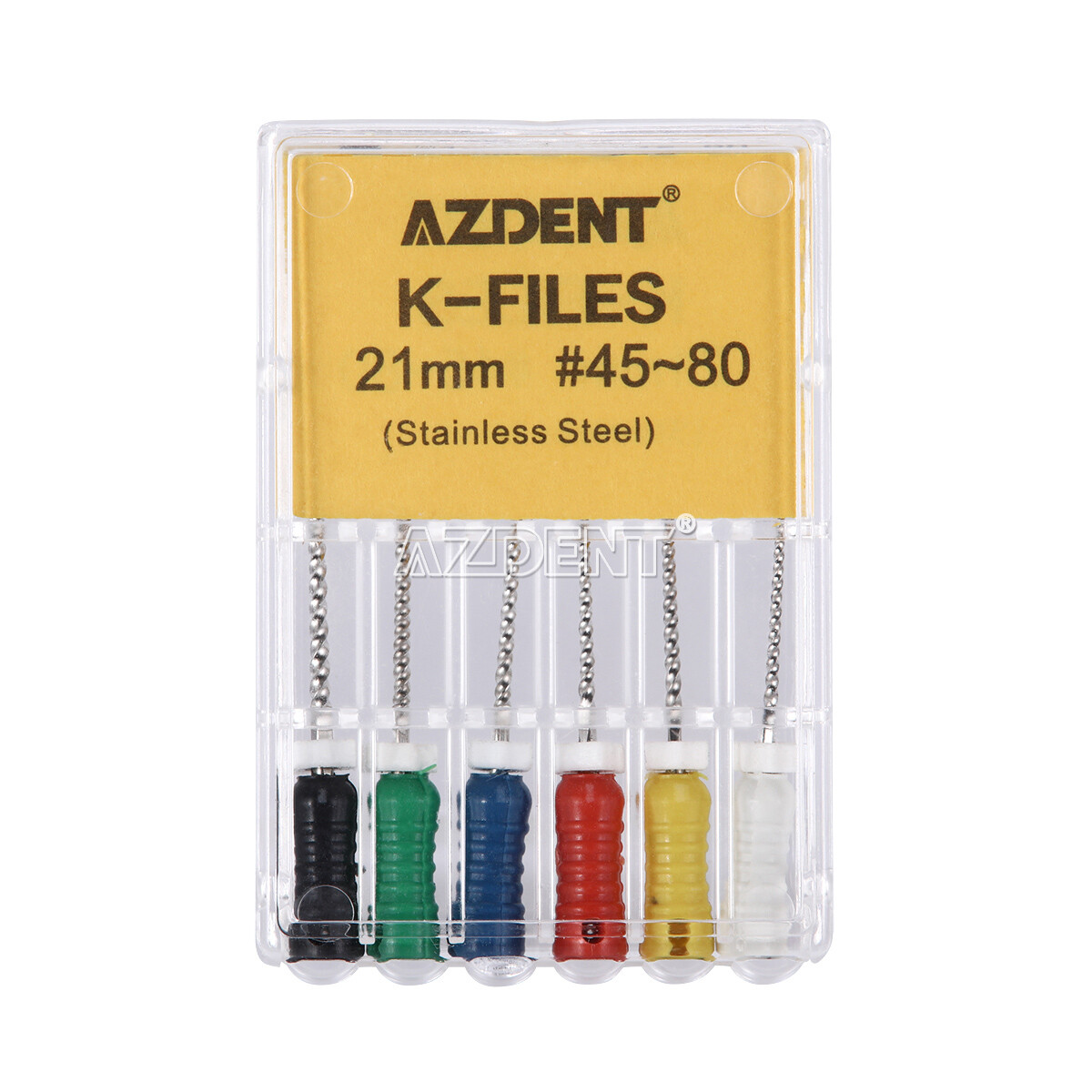 AZDENT Dental Endo Root Canal File Hand Use K-Files Stainless Steel 21mm/25mm