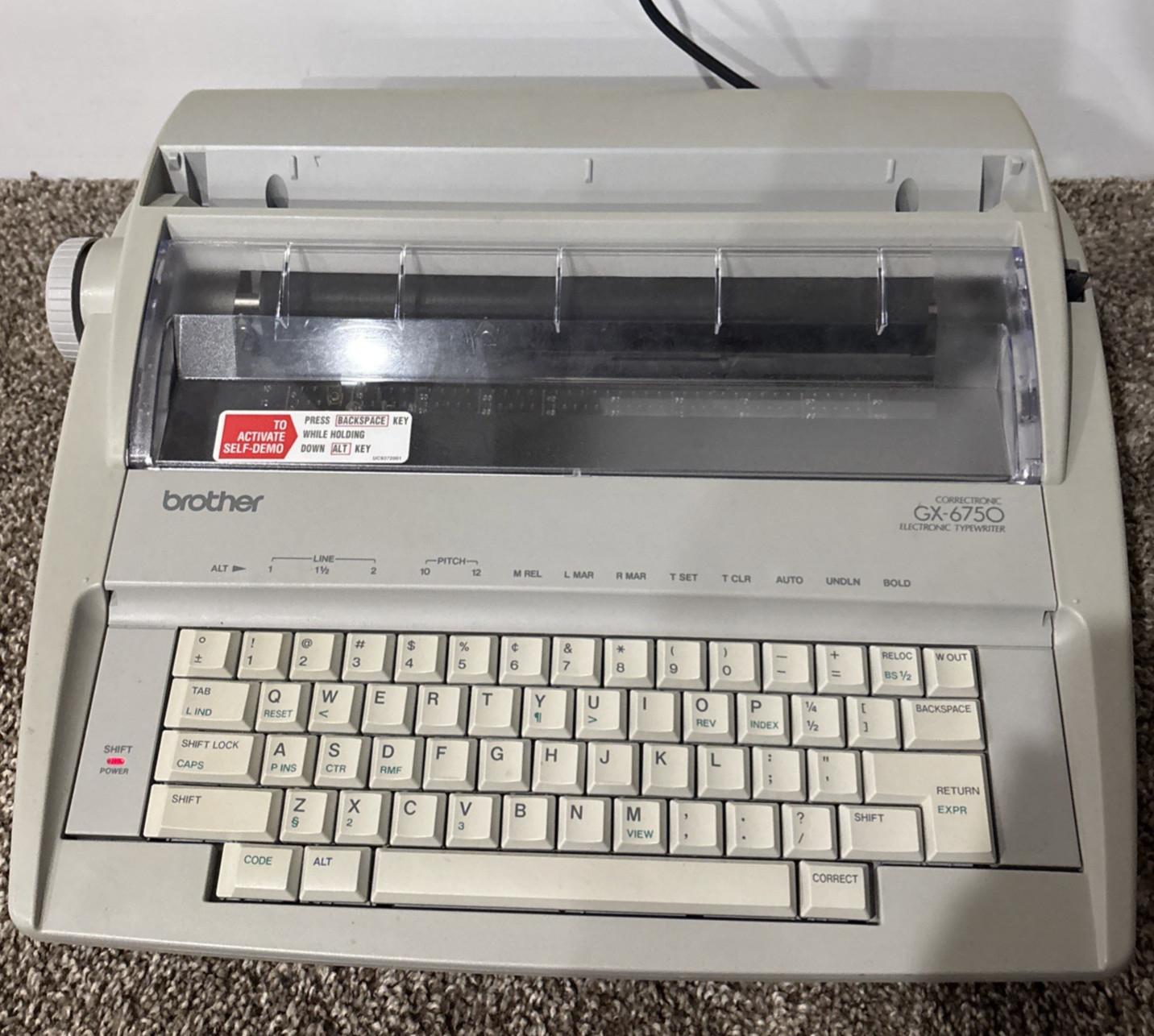 Brother GX-6750 Correctronic Daisy Wheel Typewriter Tested Working