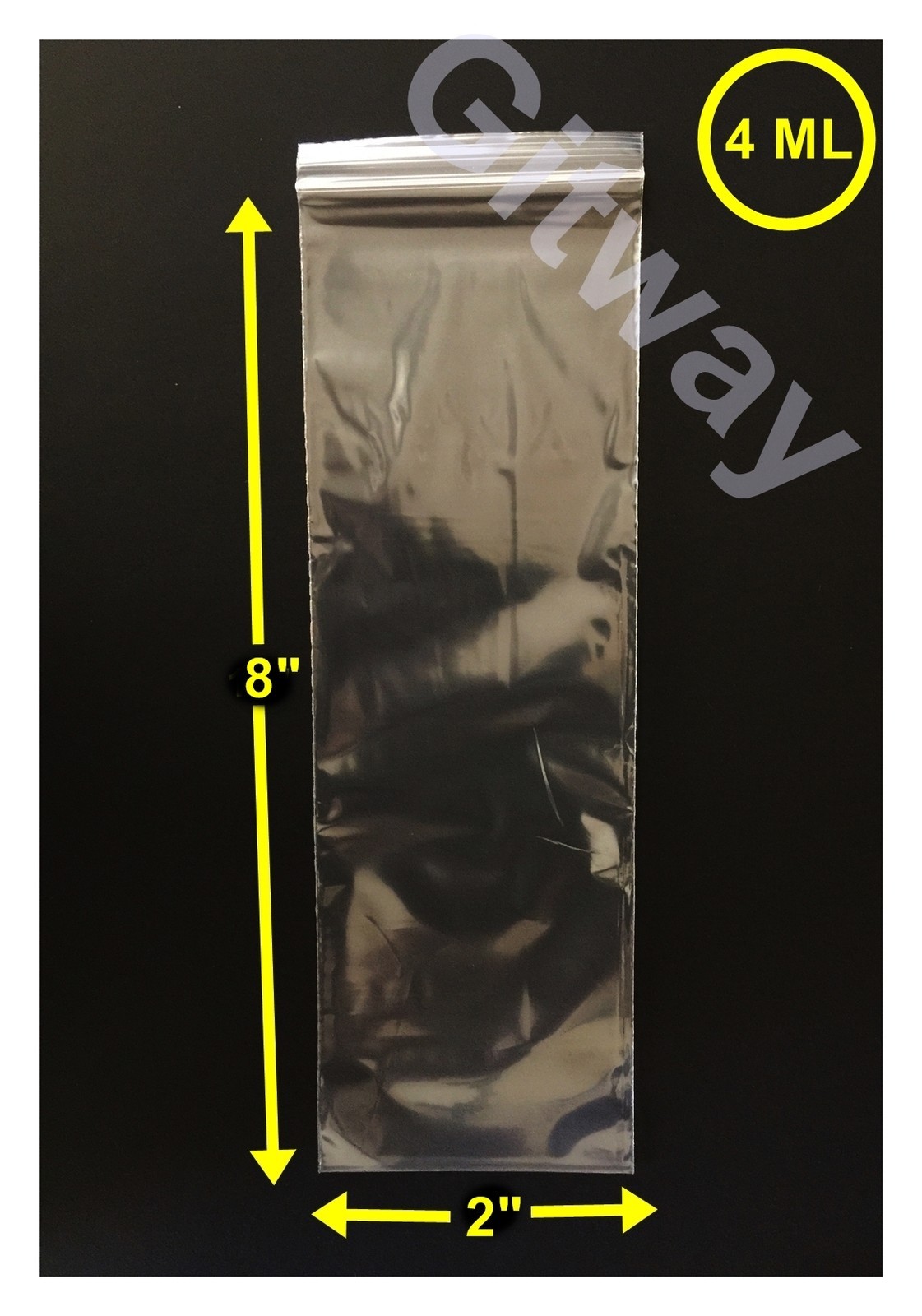2″ x 8″ Reclosable Resealable Zip Top Lock 2×8 Bag Clear Poly Plastic Bags 4 MIL