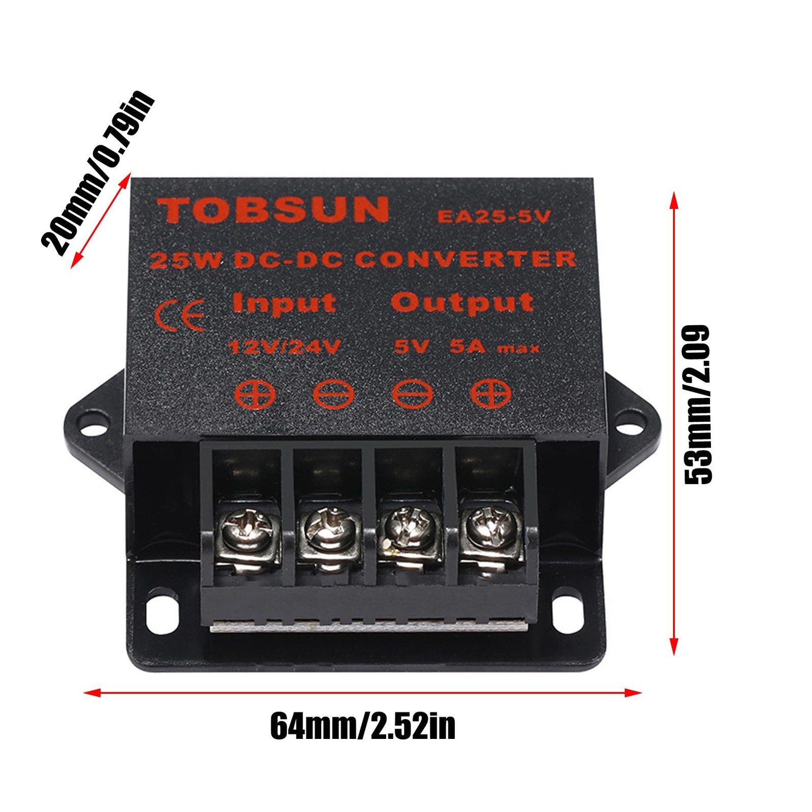 DC/DC 12V 24V to 5V 5A 25W Voltage Reducer Converter Regulator, Step Down Con…