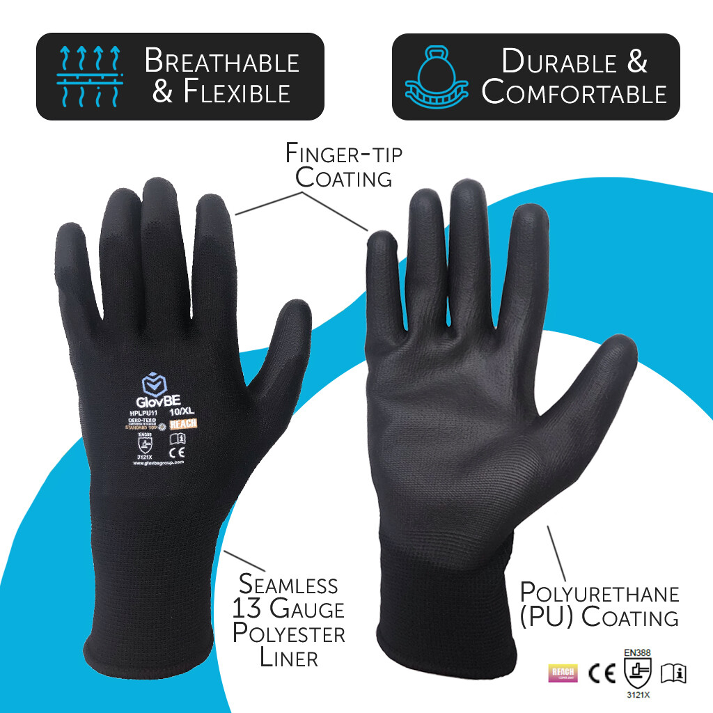 GlovBE 120 PAIRS Work Garden Gloves Mechanic Construction Safety bulk wholesale
