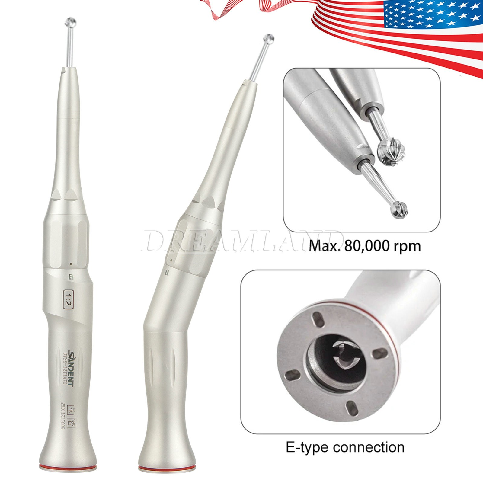 Dental Surgical Handpiece 20° Angle Straight Attachment 1:2 E-type NSK Style