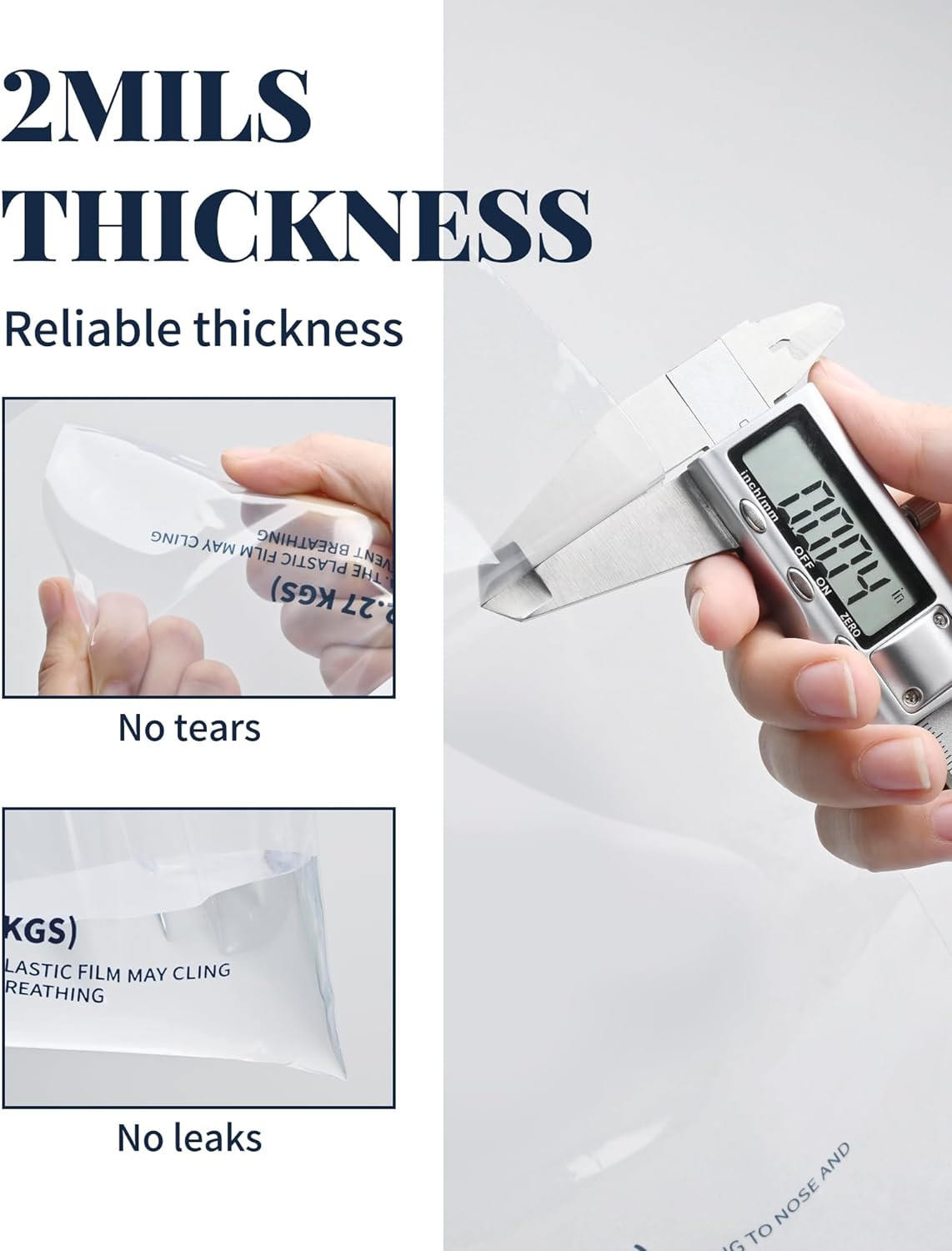 50 Pack Ice Bags 10 Lb, Heavy-Duty Ice Bags with Drawstring(2 Mils Thickness)