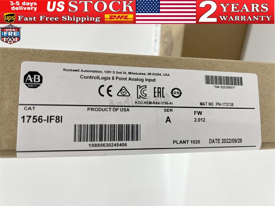 NEW AB 1756-IF8I ControlLogix 8 Point Analog Input Module 1756IF8I US Free Tax