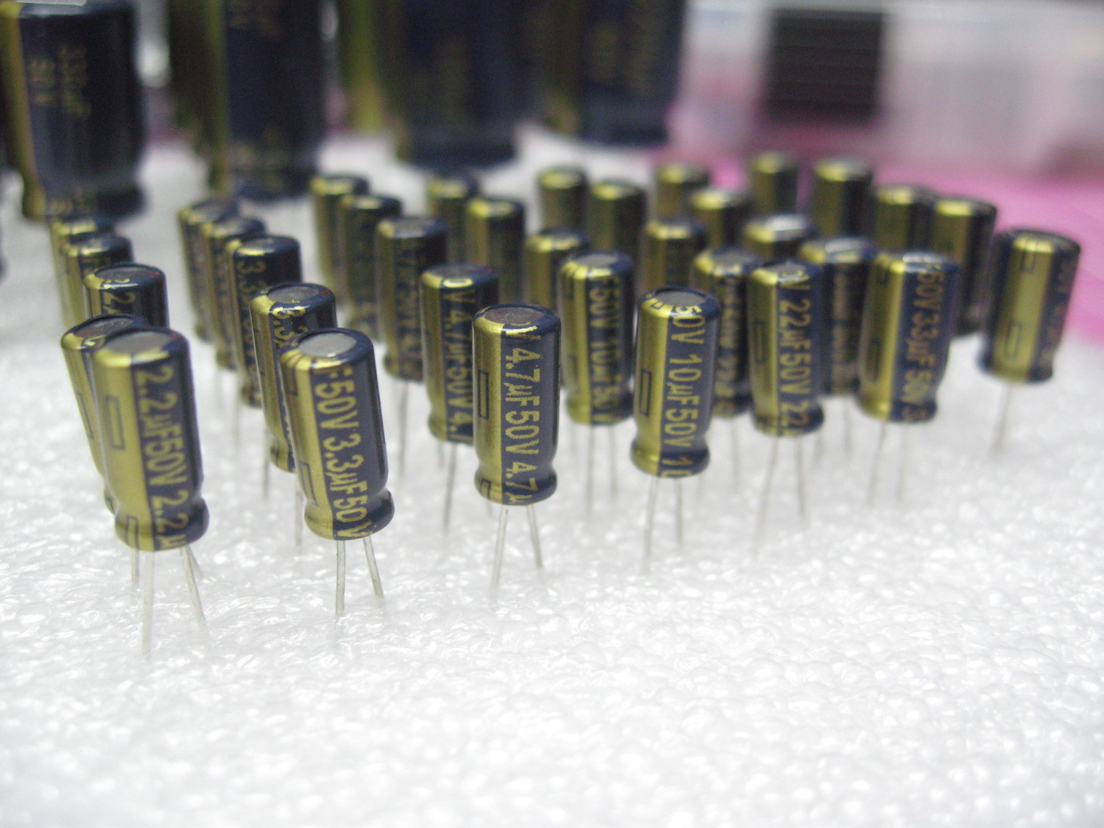Panasonic – FC Series – Electrolytic Cap Asst – 50v 14 Values 1-2200uF – 64pcs