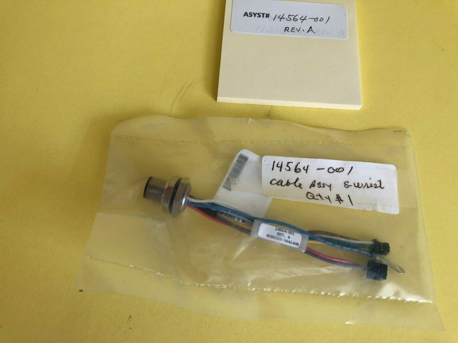 Asyst New Surplus cable Assy S-wrist 14564-001 rev. A