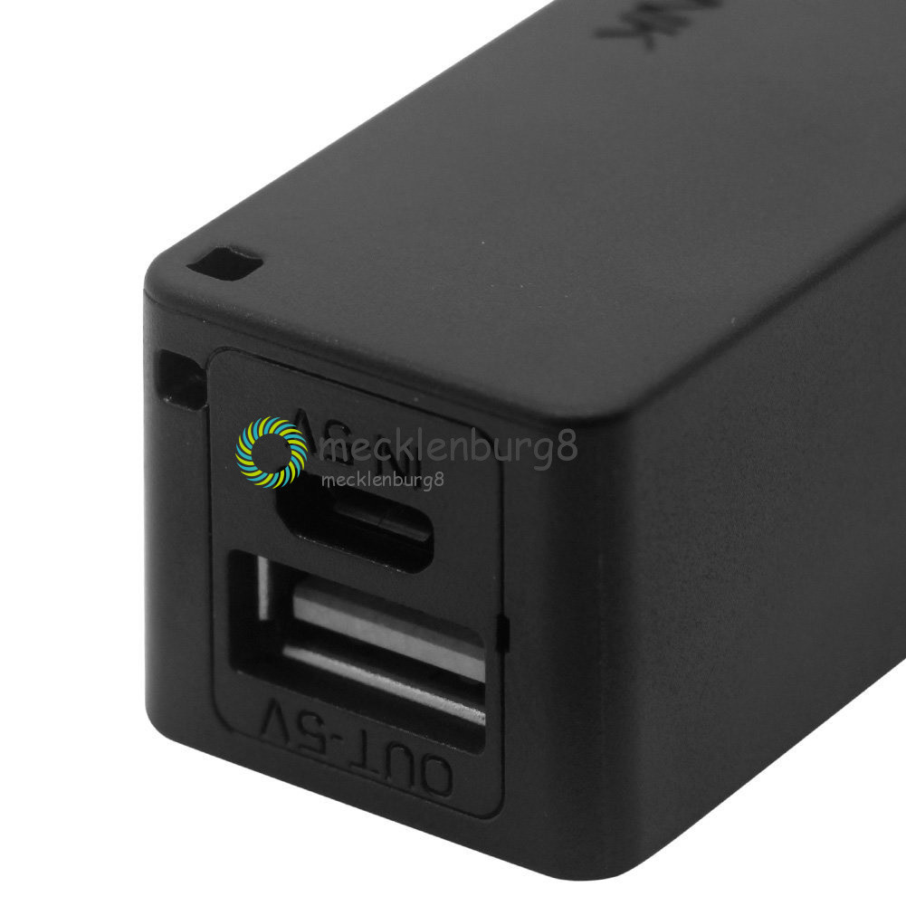 Black 1×18650 Portable USB Power Bank Charger Pack Box Battery Case