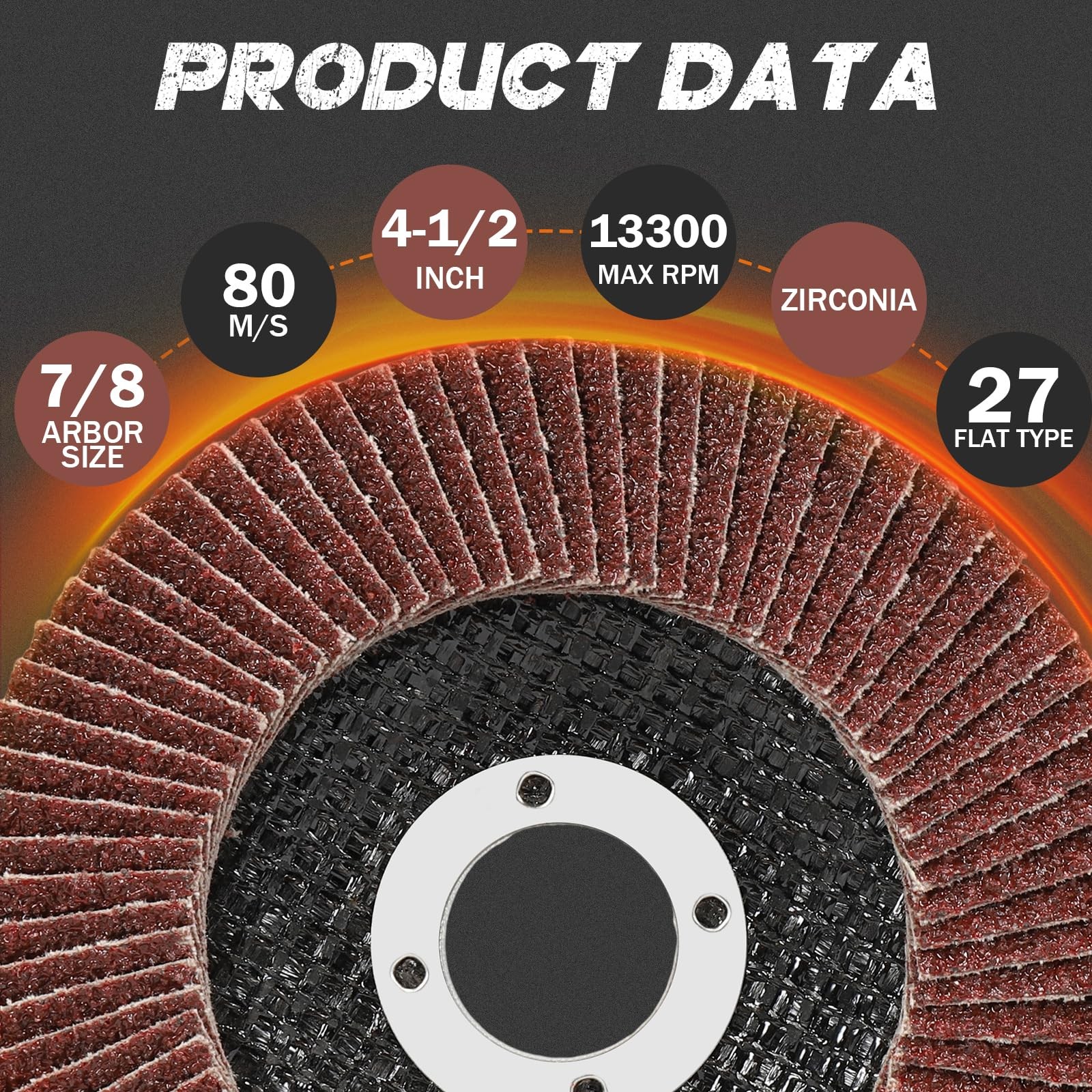 4.5 Inch Flap Discs 40 PCS – Assorted Grit 40 60 80 120 Aluminum Oxide…