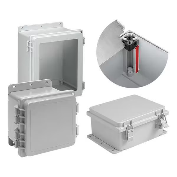 1/4 Turn Latch Electrical Enclosures, 8.12 in H, 4.38 in D, 6 in W, 12, 13, 4,