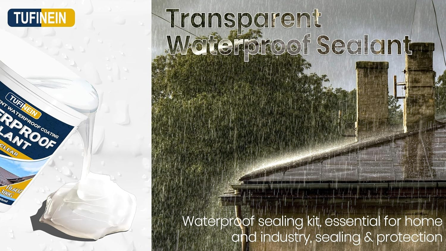 Transparent Waterproof Coating 10.6Oz Invisible Waterproof Agent Indoor Outdoor