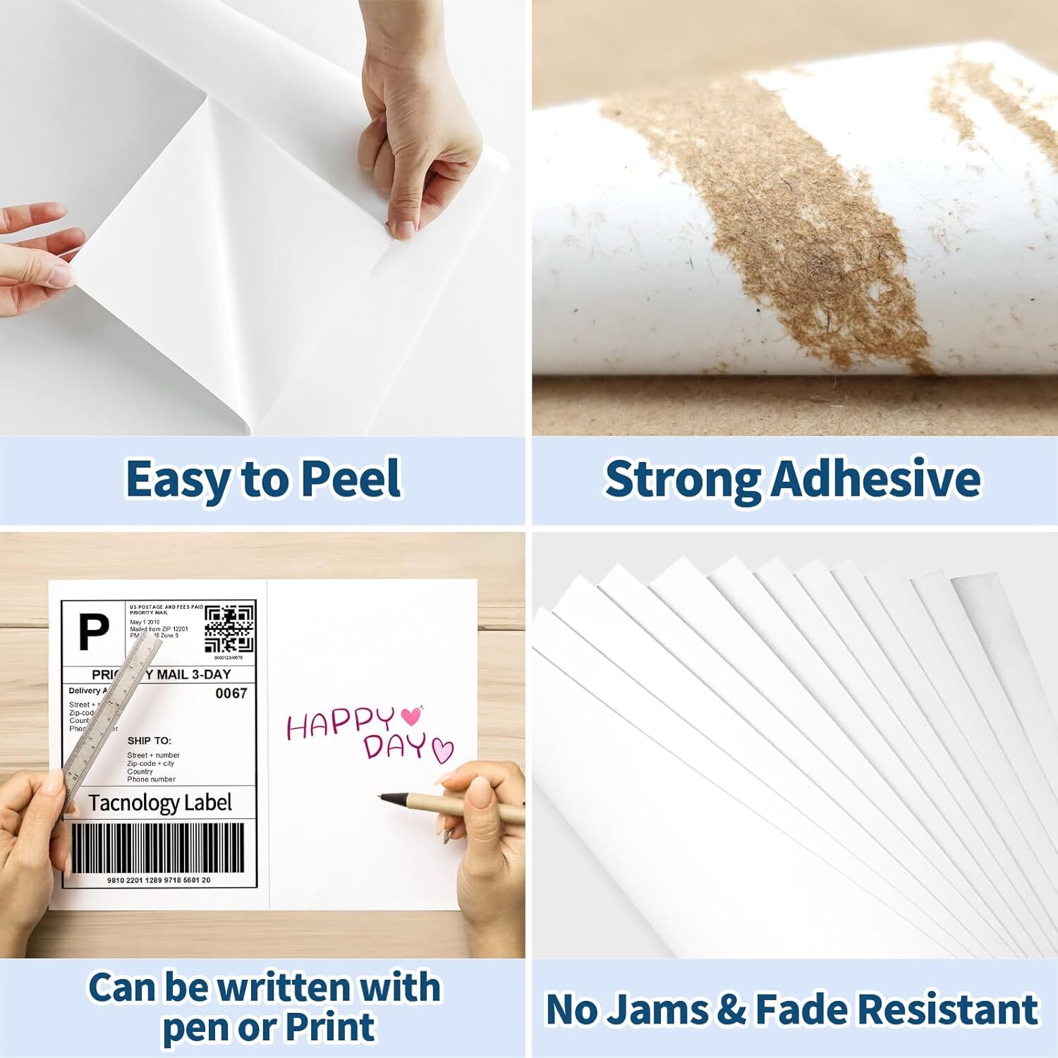 8.5×5.5 Shipping Labels Rounded Corner Self Adhesive 2 Per Sheet 50-5000 Labels