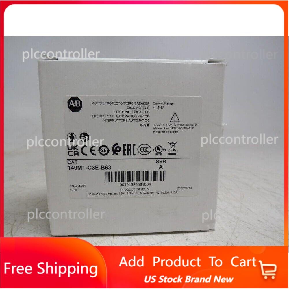 New AB 140MT-C3E-B63 4.0-6.3A 3-Pole Motor Protection Breaker USA