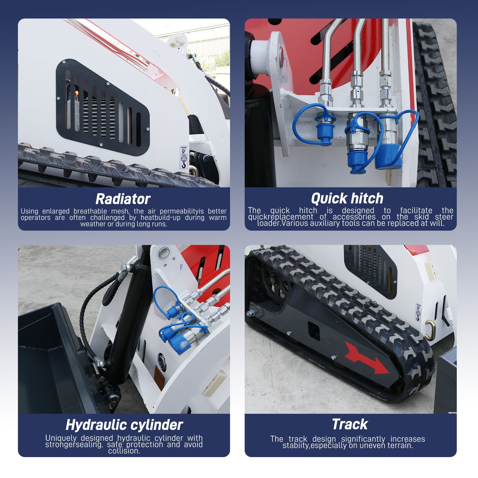 Mini Skid Steer Loader Tracked 13.5HP Stand-on Compact Skid Steer USA Stock