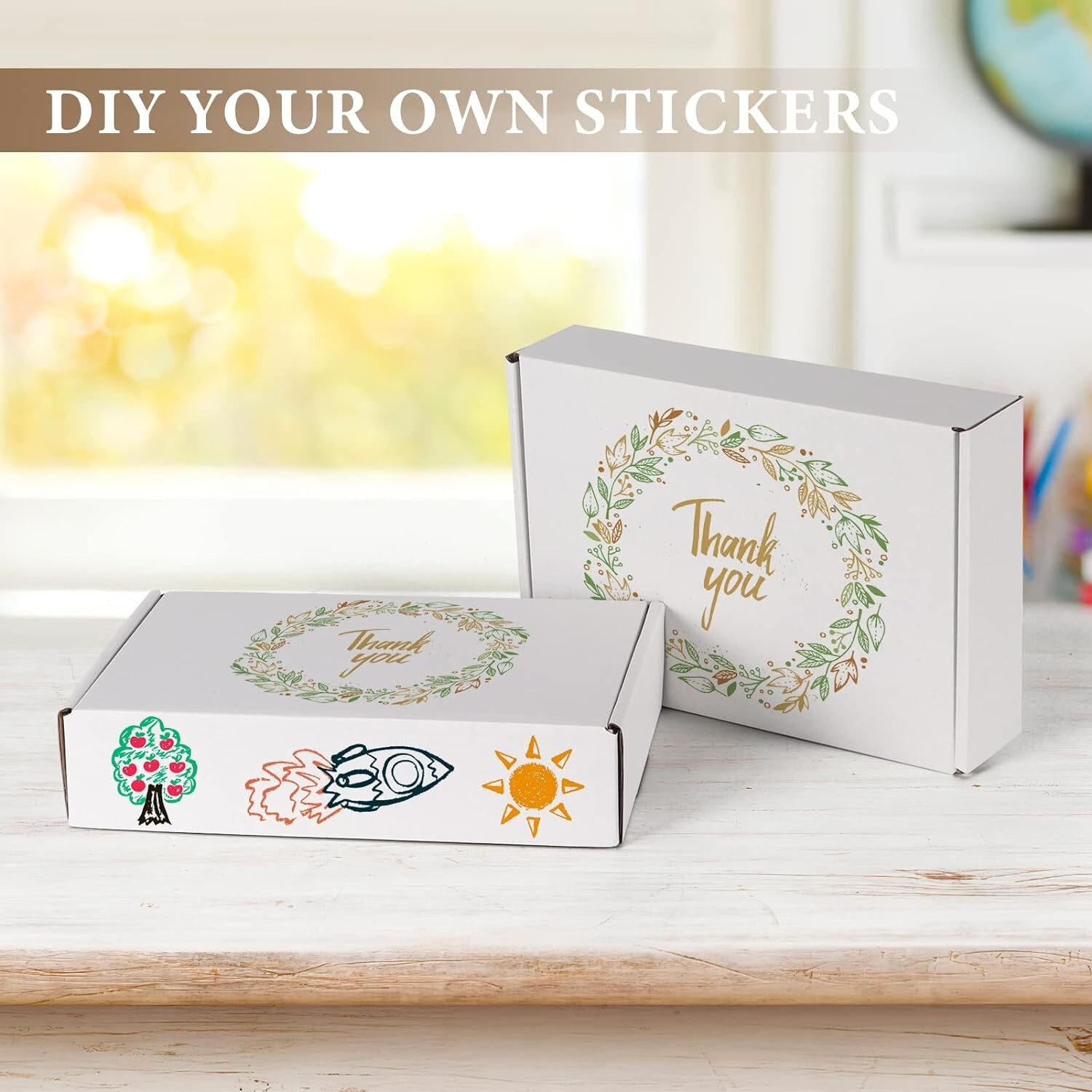RLAVBL 9x6x2 Shipping Boxes Set of 50, White Small Corrugated Cardboard Box, …