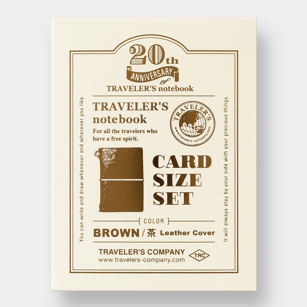 Traveler’s Notebook Card Size 20th Anniversary Set Leather Brown Black Japan NEW