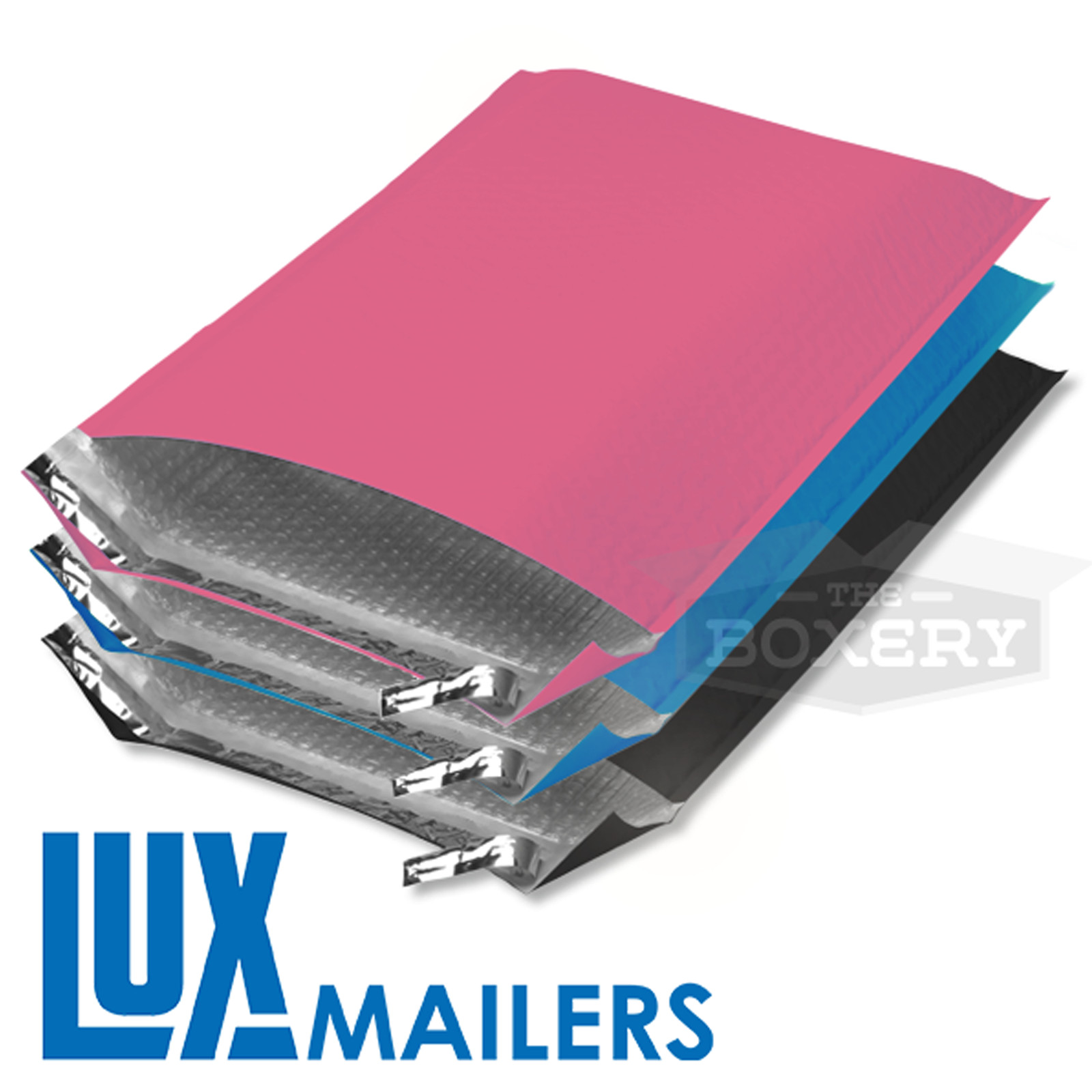 Colored Poly Bubble Mailers Pink Black Blue Plastic Envelopes – The Boxery