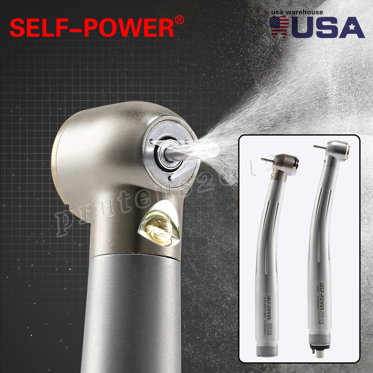 SELF-POWER Dental High Speed LED E-generator Handpiece 4Holes 2Holes Turbine