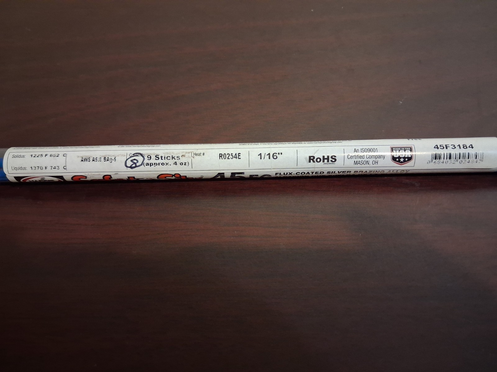 Safety Silv 45 FC Flux-coated Silver Brazing Alloy 1/16″ *8 Sticks*