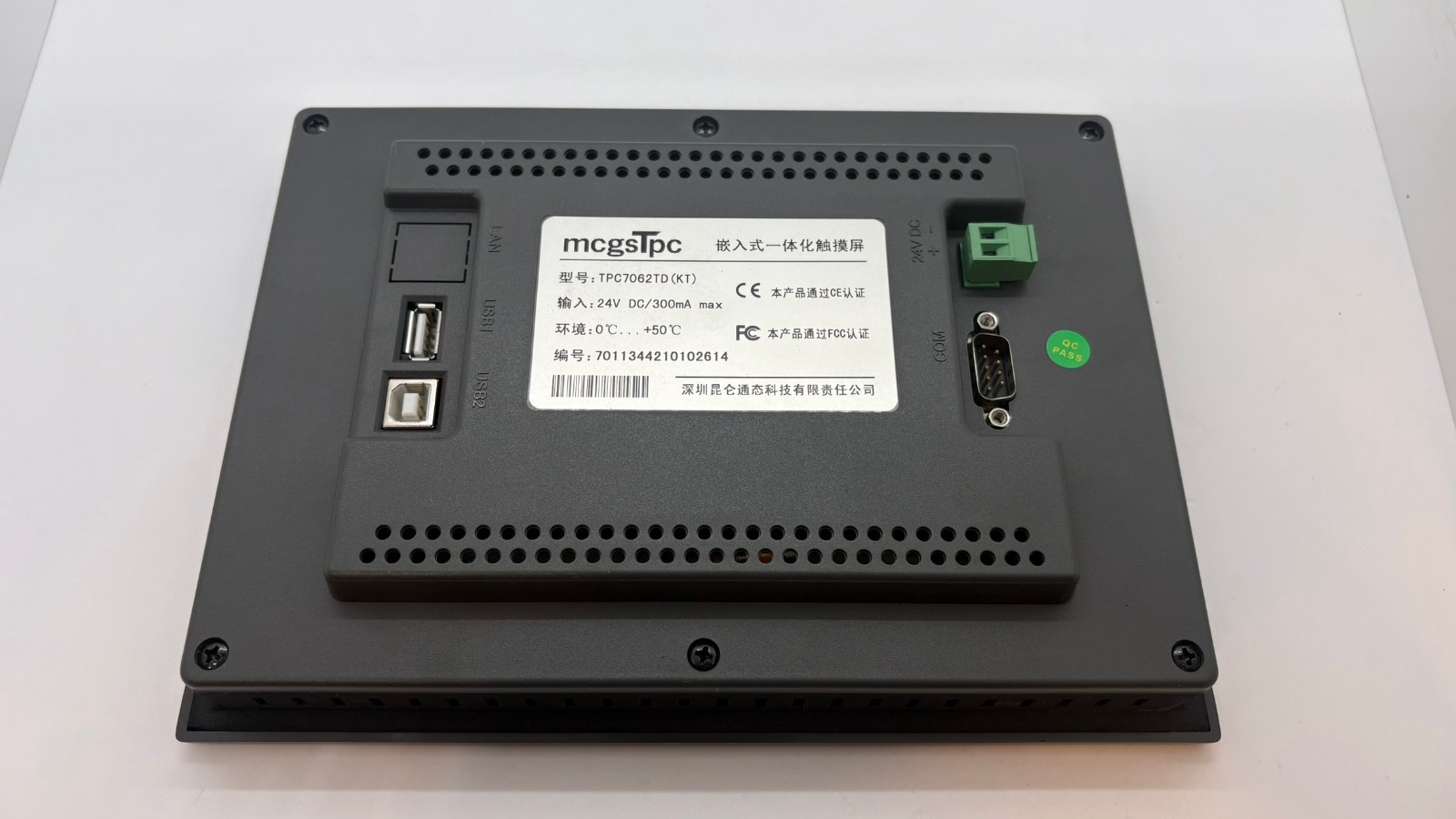 MCGS TPC7062TD (KT) 7″ Embedded Touch Screen HMI Panel 24VDC Kunlun Tongtai