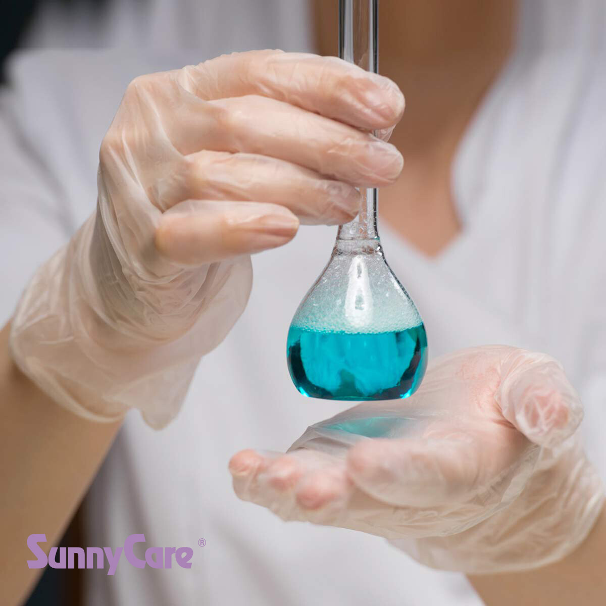100 SunnyCare Powder Free Vinyl Gloves Food Service (Latex Nitrile Free) 🔥 M