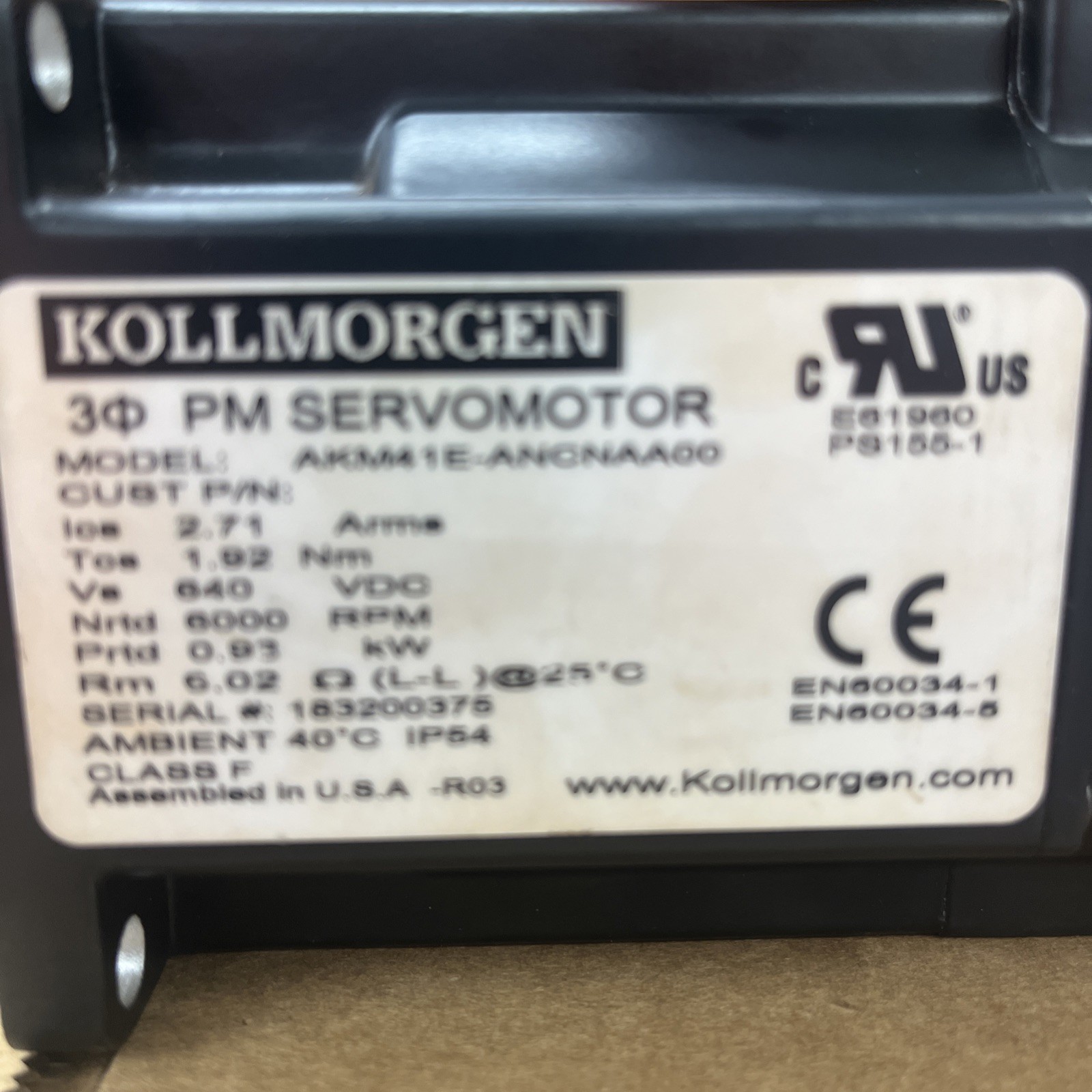 Kollmorgen AKM41E-ANCNAAOO Servo Motor NEW NO BOX