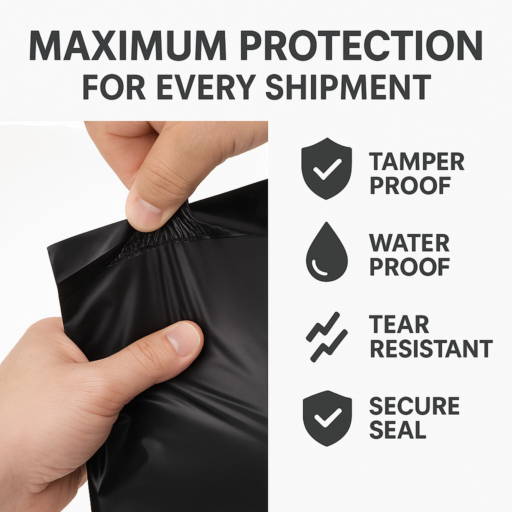 Black Poly Mailers Shipping Bags Self Seal Envelopes for eBay Shipping Bulk