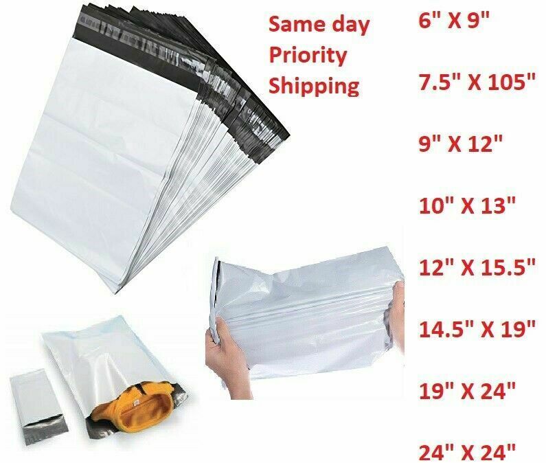 Poly Mailers Bag 6×9 7.5×10.5 9×12 10×13 12×15.5 14.5×19 19×24 24×24 50-1000