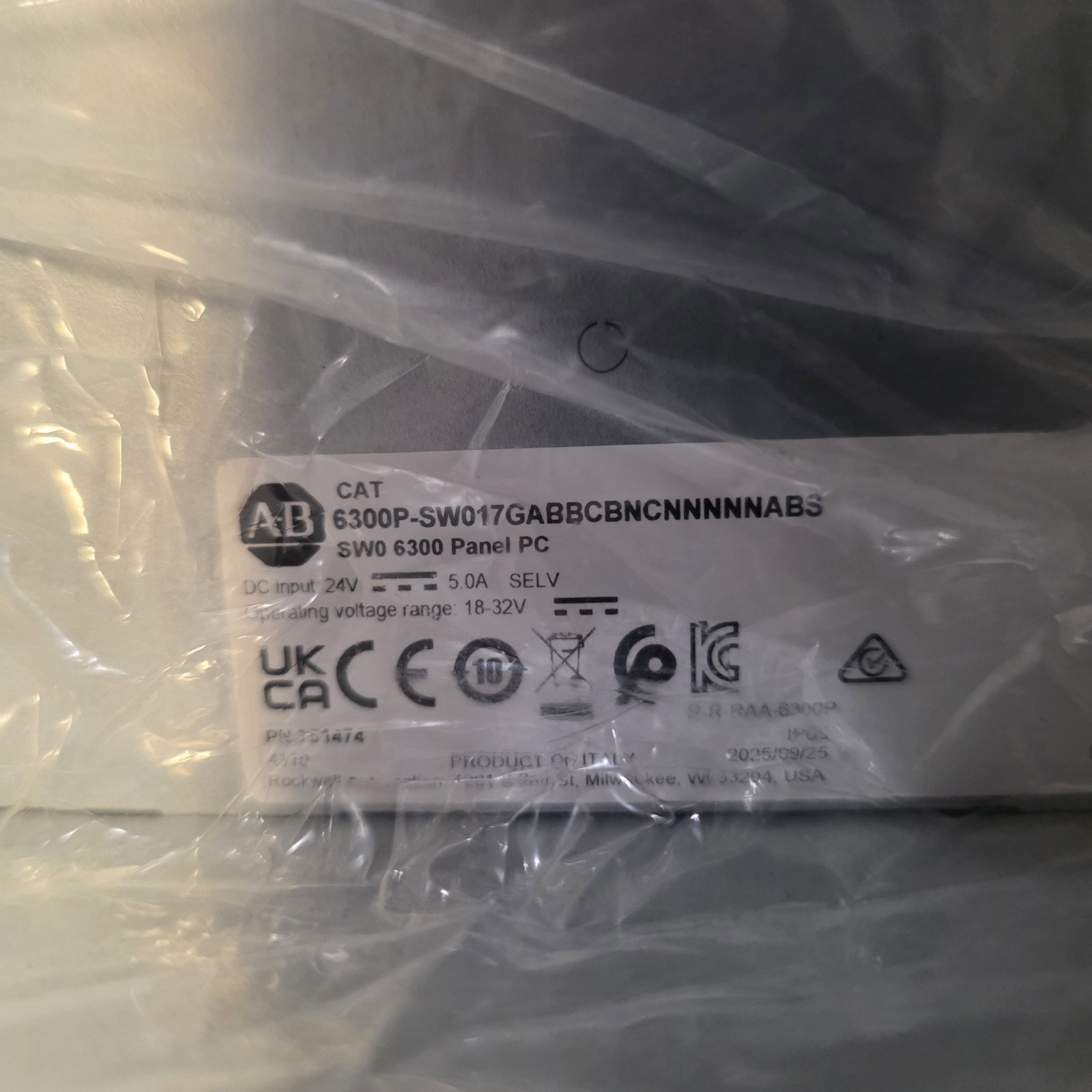 Allen Bradley Rockwell Automation 6300P-SW017 Panel PC