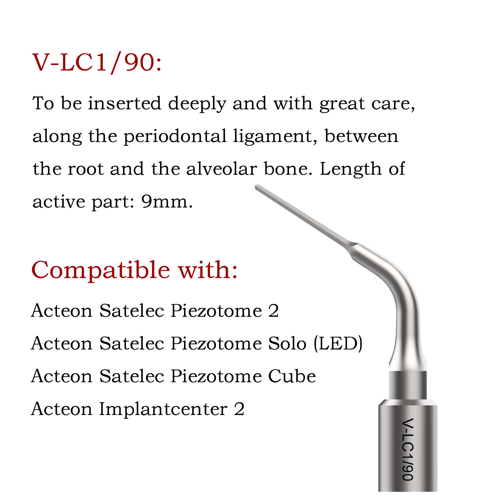 Ultrasonic Piezo Surgery Extraction Tips Kit Satelec Acteon Piezotome 2 Cube