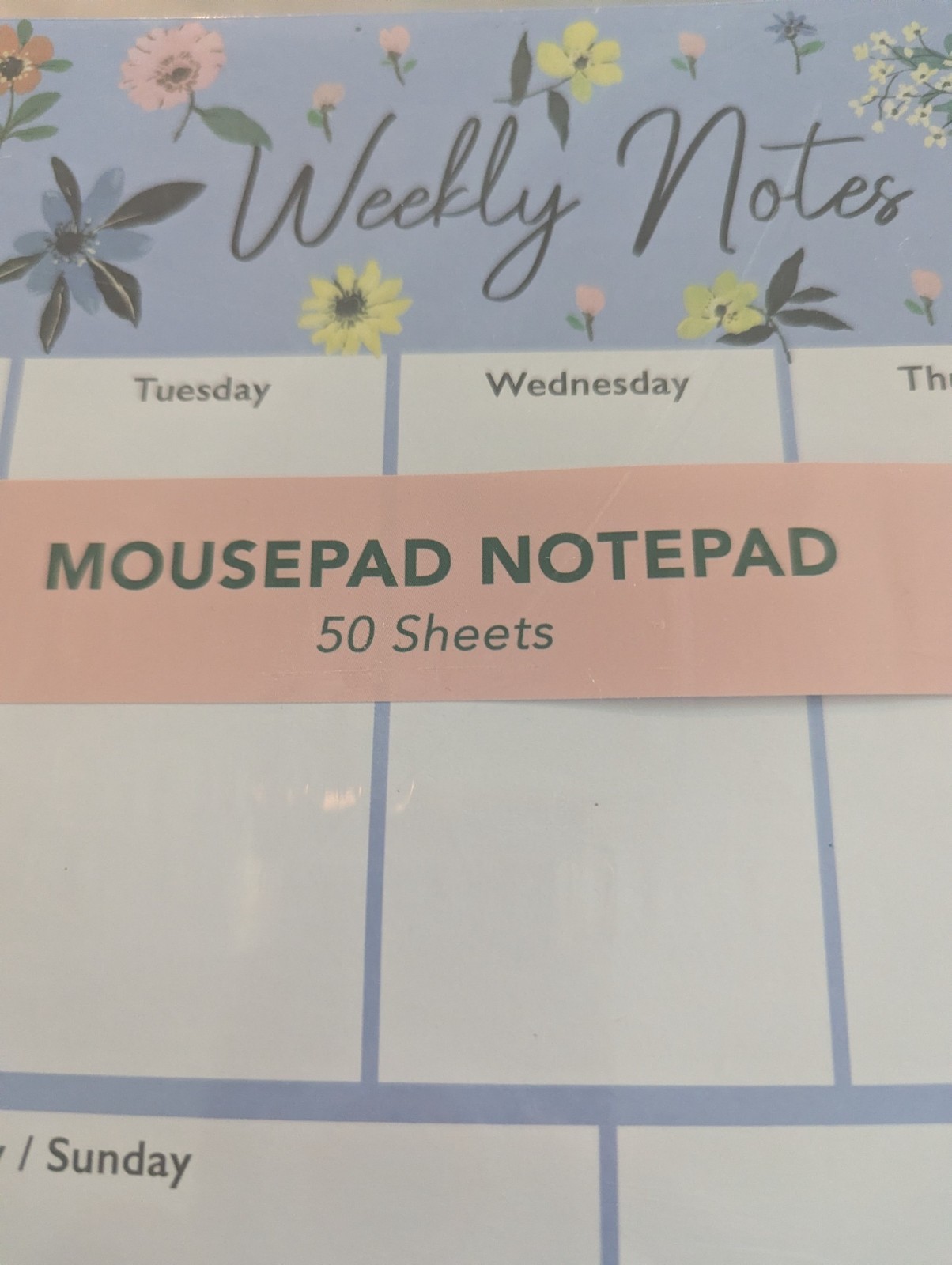 Plan in Bloom – Weekly Mousepad Notepad – 50 sheets – 11″ x 8″