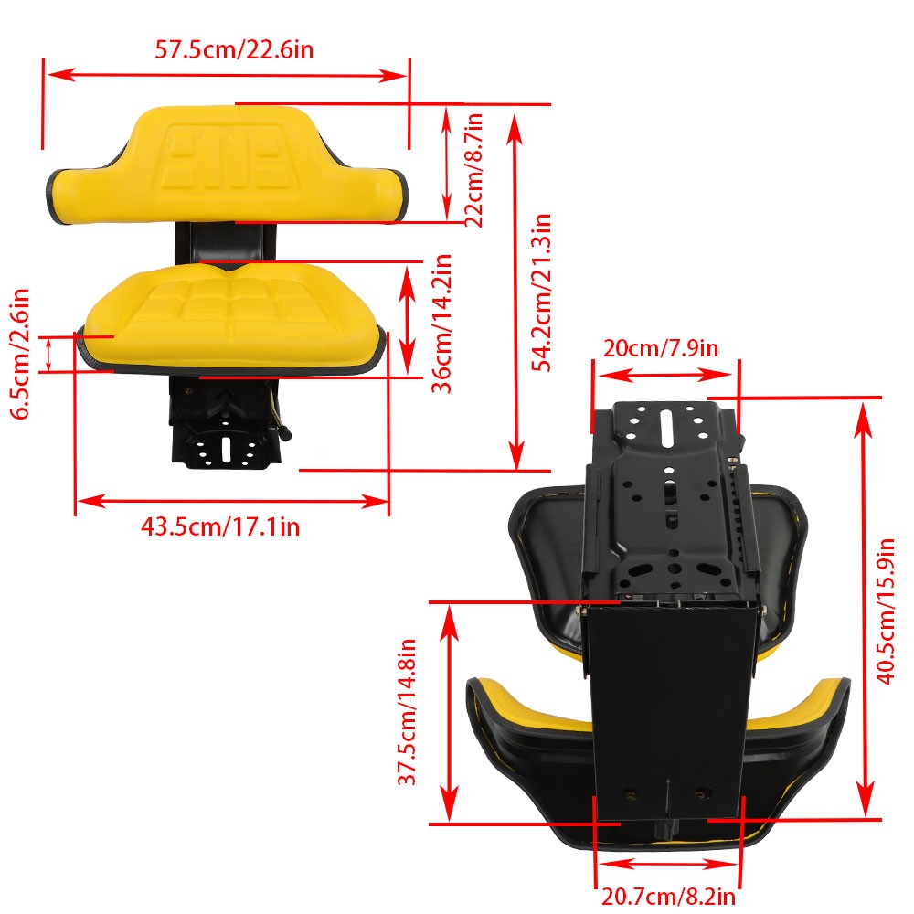 YELLOW SUSPENSION TRACTOR Seat FOR JOHN DEERE 1020 1530 2020 2030 2040 2155 5210