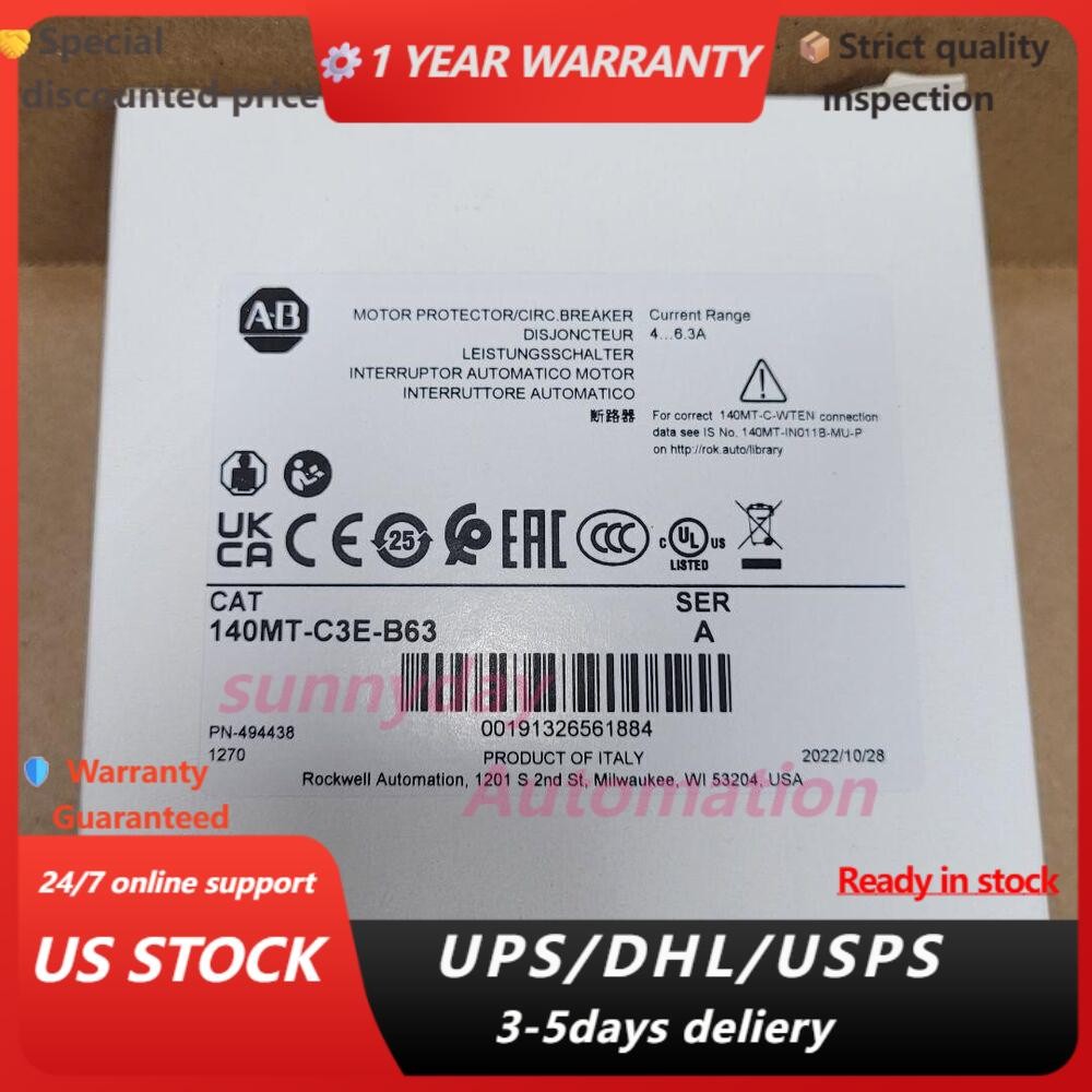 ALLEN BRADLEY 140MT-C3E-B63 Motor Protector / Circuit Breaker US Free Tax