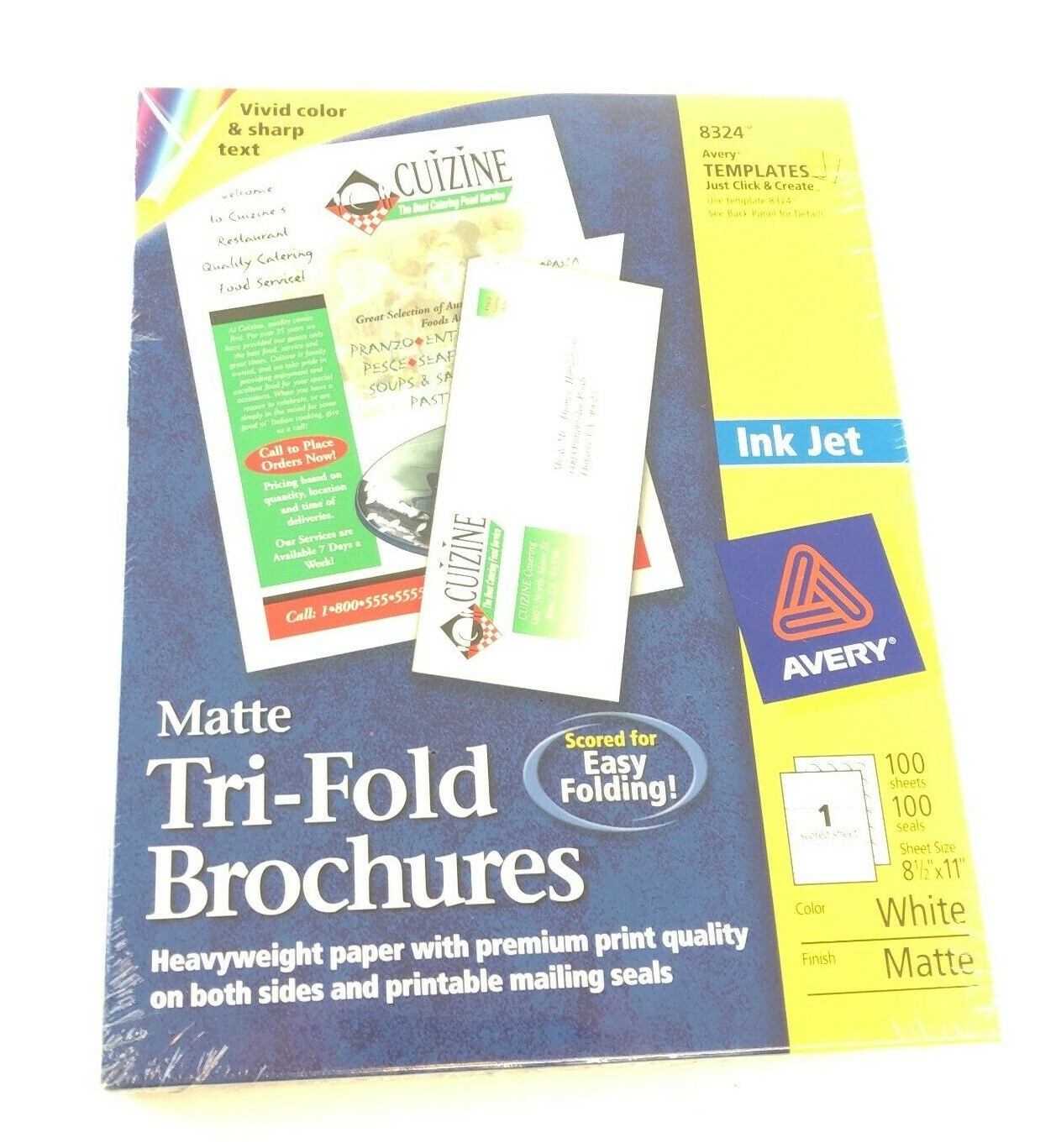 Avery Brochure Flyer Paper For Inkjet Printer Letter 8.50″ X 11″ Matte 8324 NEW