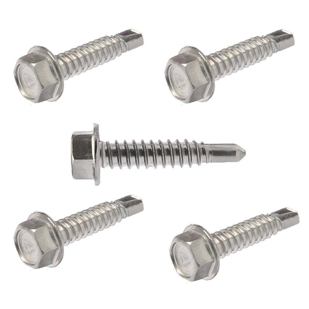 #8 Hex Washer Head Self Drilling Sheet Metal Tek Screws 410 Stainless Steel