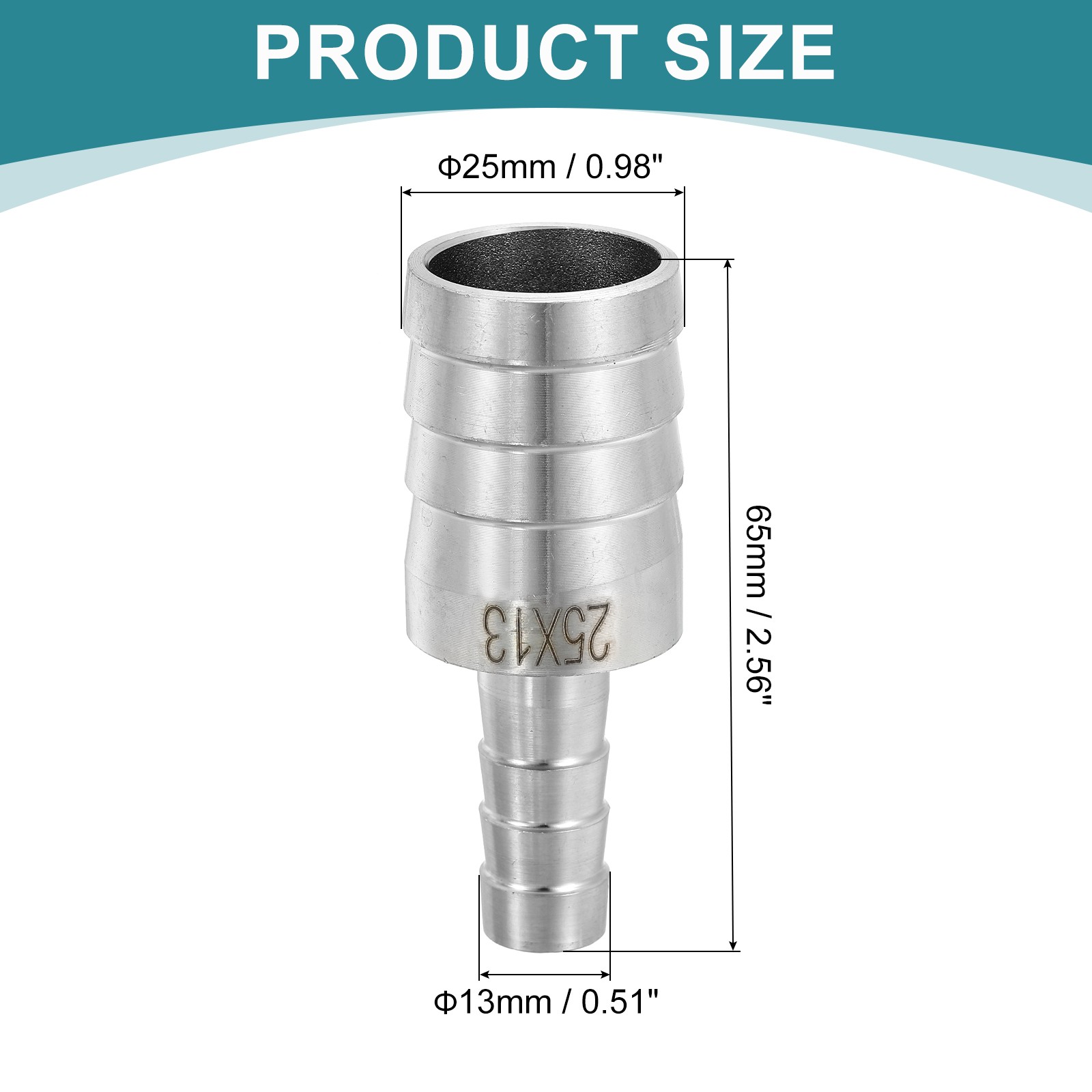 1″ to 1/2″ Hose Barb Reducer Pipe Fitting Stainless Steel Adapter