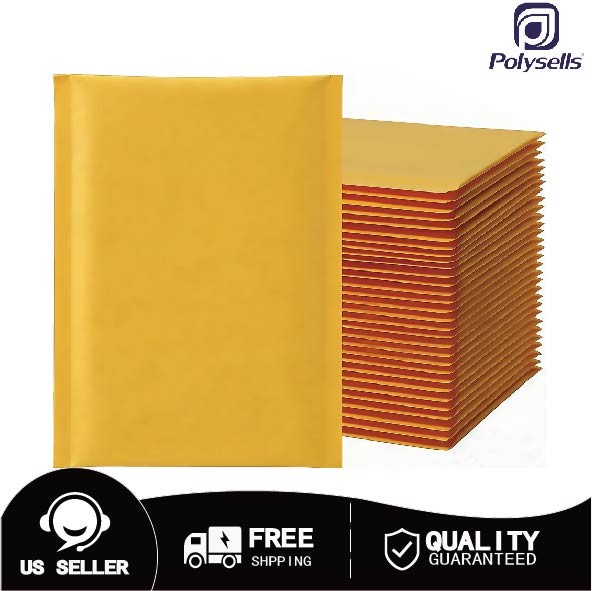 Gold Kraft Bubble Mailers Self-Seal Padded Envelopes #000 #0 #2 #5 Shipping Bags