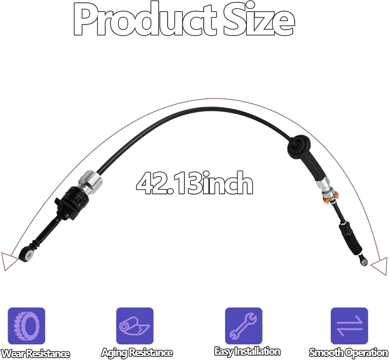 Transfer Case Shift Cable Compatible with Wrangler JK 4×4 3.8L V6 2007-2011, R