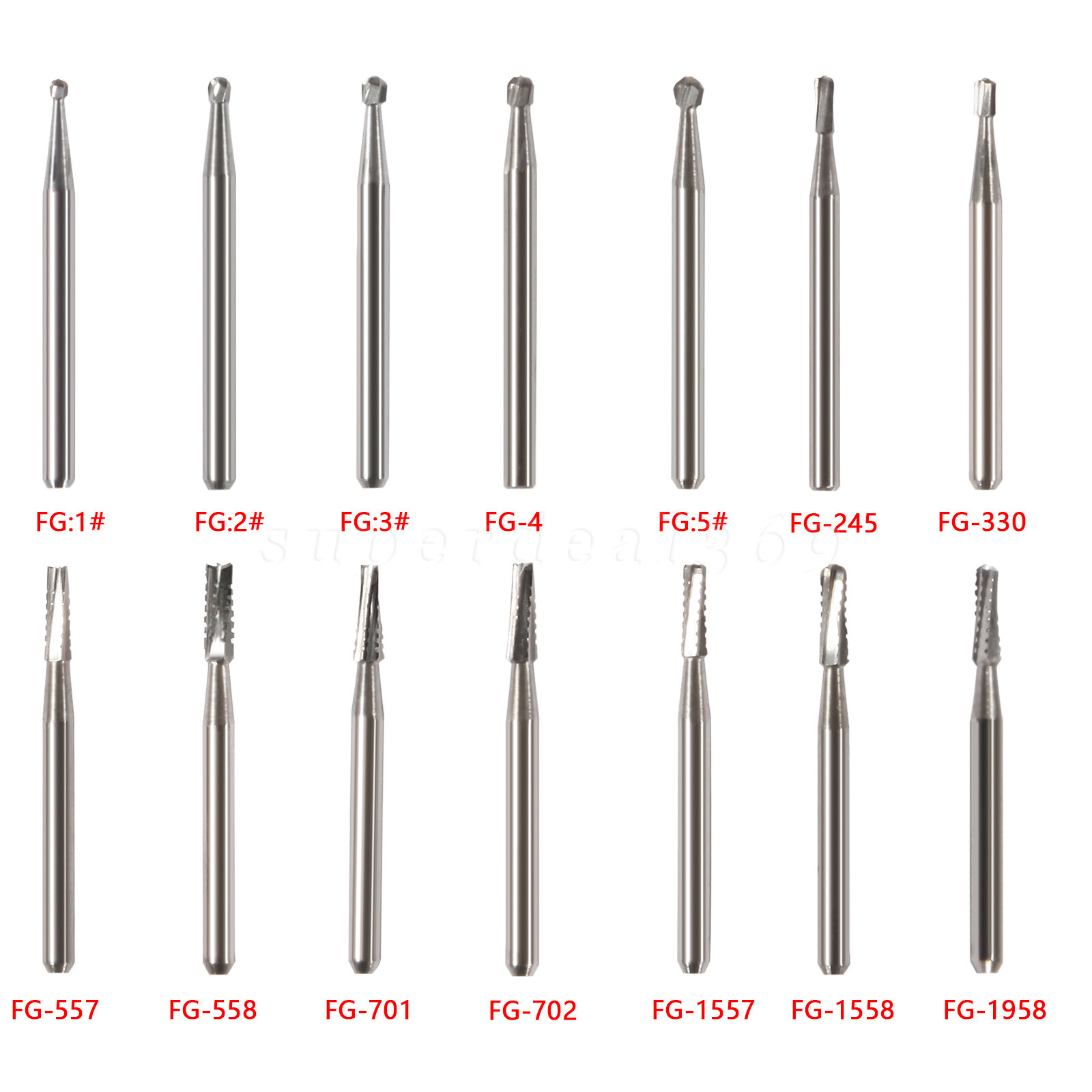 10-100Pcs Dental High Speed Handpiece Carbide Burs Round Steel FG Bur Drills