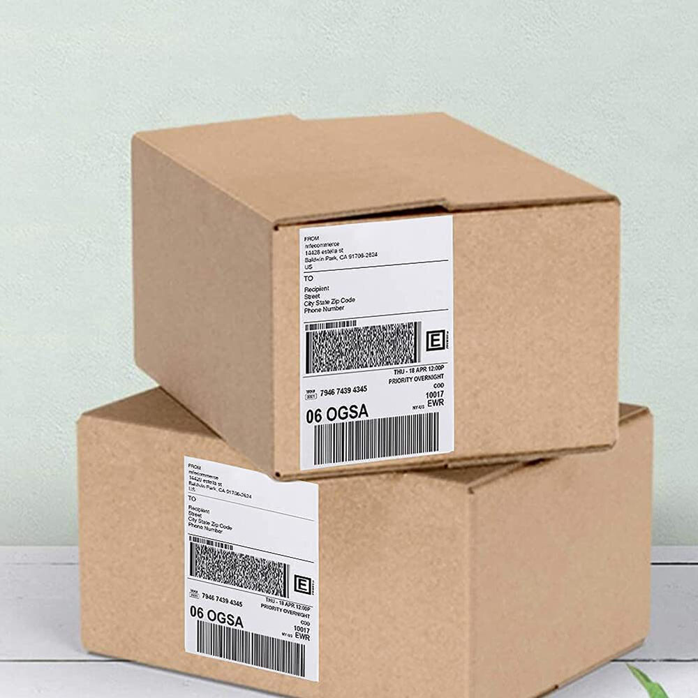50-1000 Shipping Labels 8.5″ x 5.5″ Half Sheets Self Adhesive 2 Per 8.5×11 Sheet