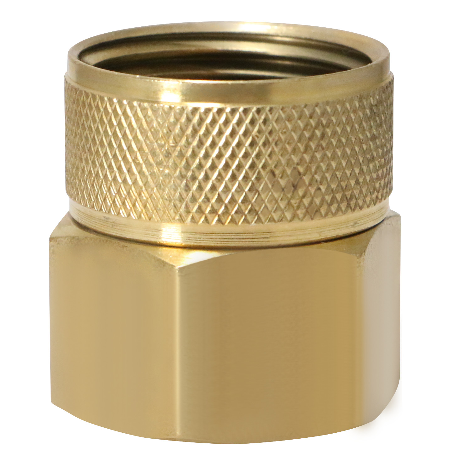 1 PIECE 3/4″ FNPT X 3/4″ FHT GARDEN HOSE THREADED SWIVEL ADAPTER, LEAD FREE