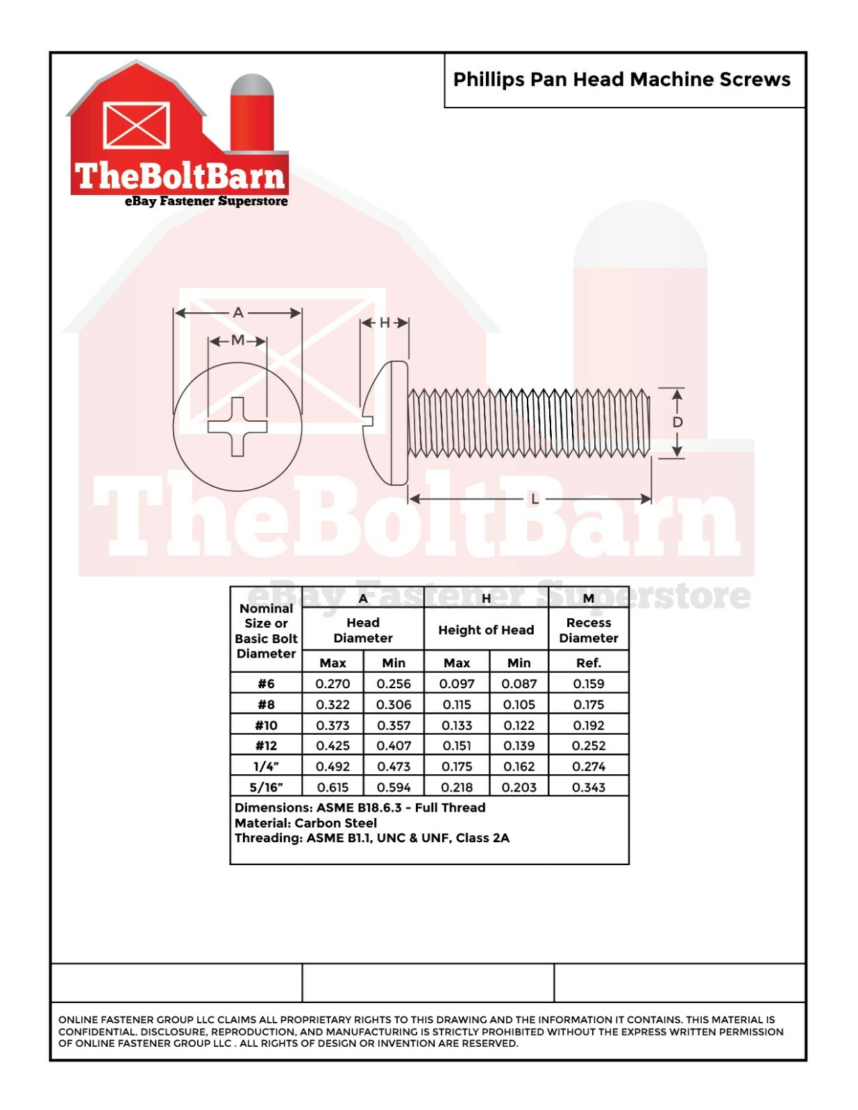 1/4″-20 Phillips Pan Head Machine Screws Bolts Zinc Coarse (Pick Length & Qty)