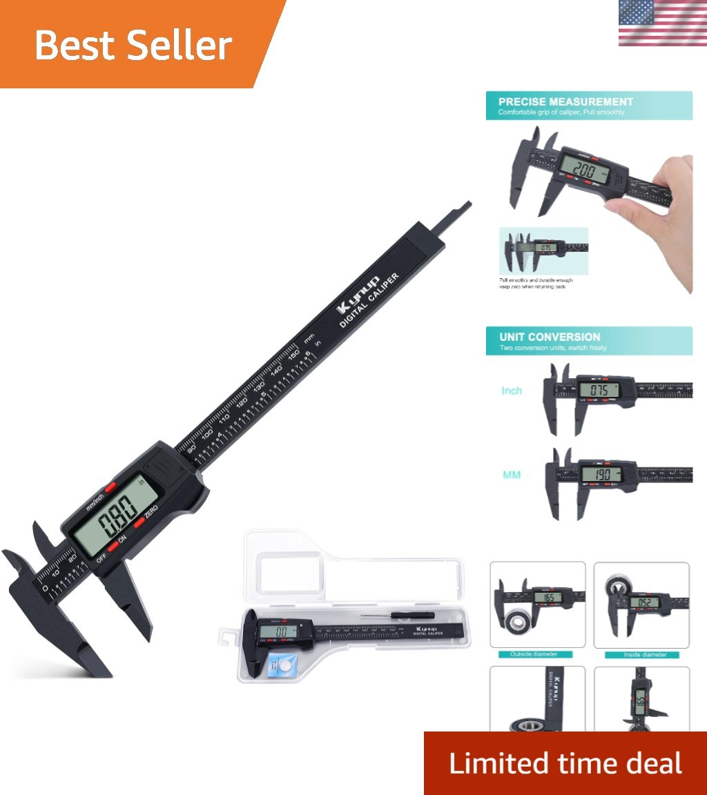High-Accuracy Digital Caliper Tool with Auto-Off Feature, Inch & mm Converter