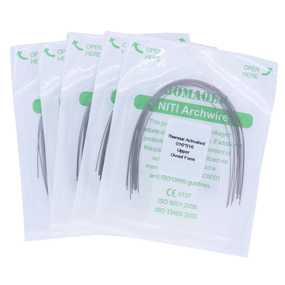 100×Dental Orthodontic Niti Thermal Activated Rectangular Arch Wires 16×16 Upper