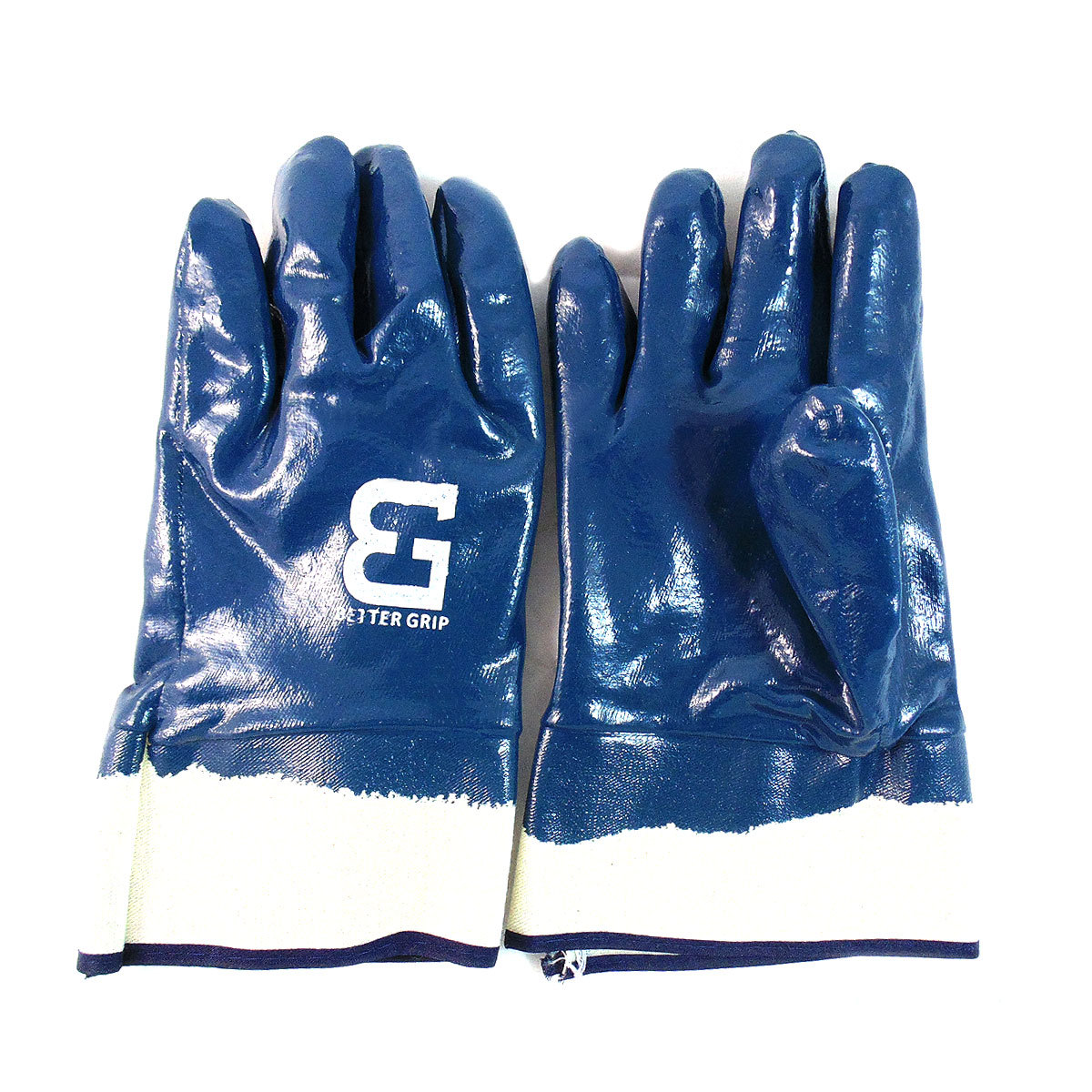 BG Nitrile Coated Rubber PVC Gloves Chemical Resistant,One size,Blue-BG105NITRIL