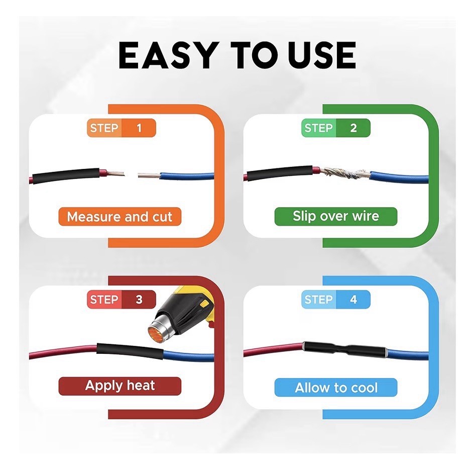 Adhesive Lined Heat Shrink Tubing 1/2″ – 50ft Black, 3:1 Ratio, Durable
