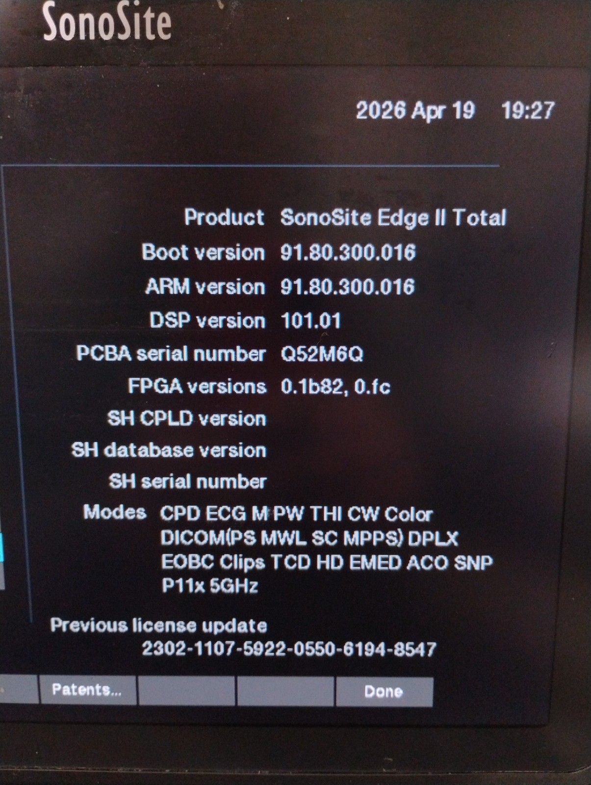 Fujifilm P20680-17 Sonosite Edge II Ultrasound
