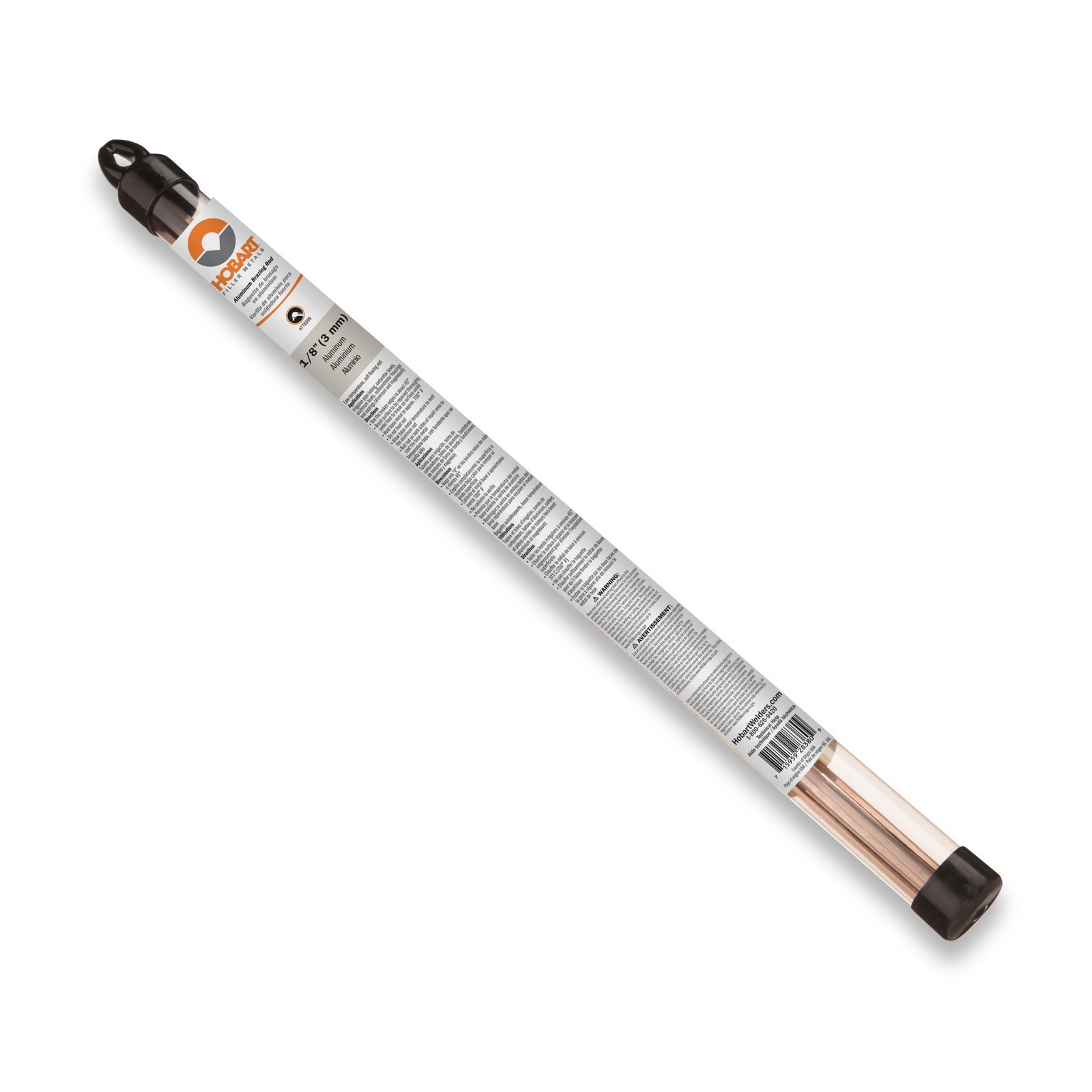 Hobart Brazing Rods, Low Temperature Aluminum, 1/8in. Dia. x 18in.L , 7-Ct.